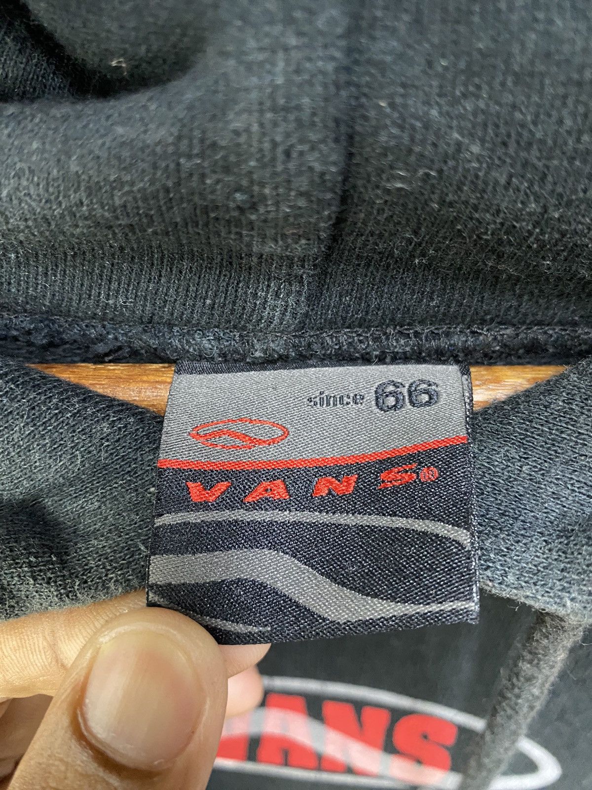 Vintage Vans Hoodie Big Spellout Sun Faded Pullover Size M