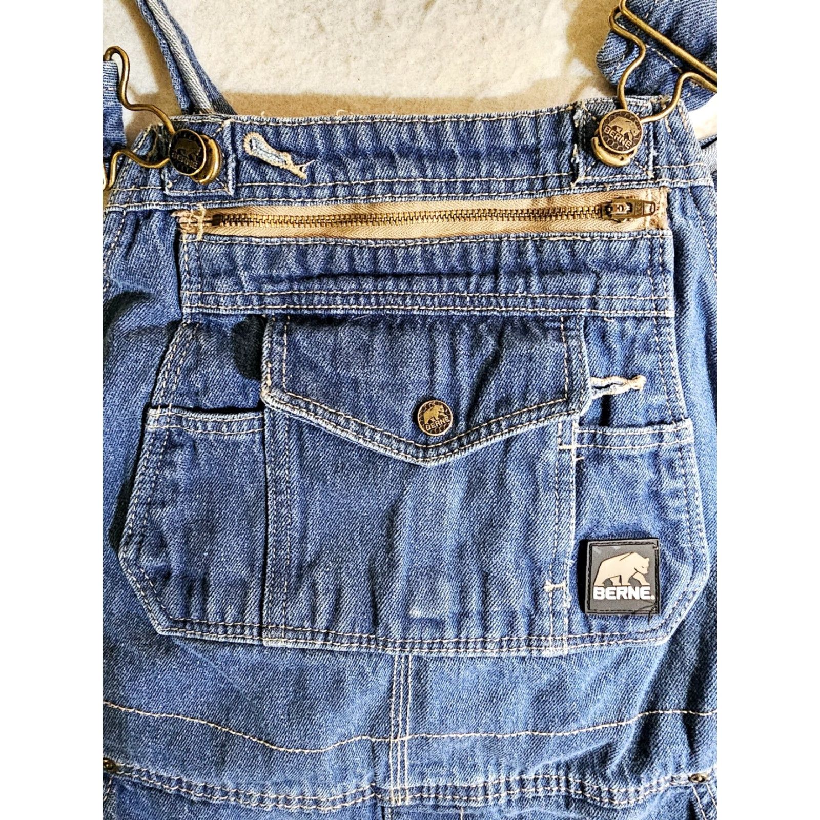 Vintage VINTAGE Berne Classic Cotton Denim Overall Pants Workwear Men 40x30 Medium Wash Size US 40 / EU 56 - 3 Thumbnail