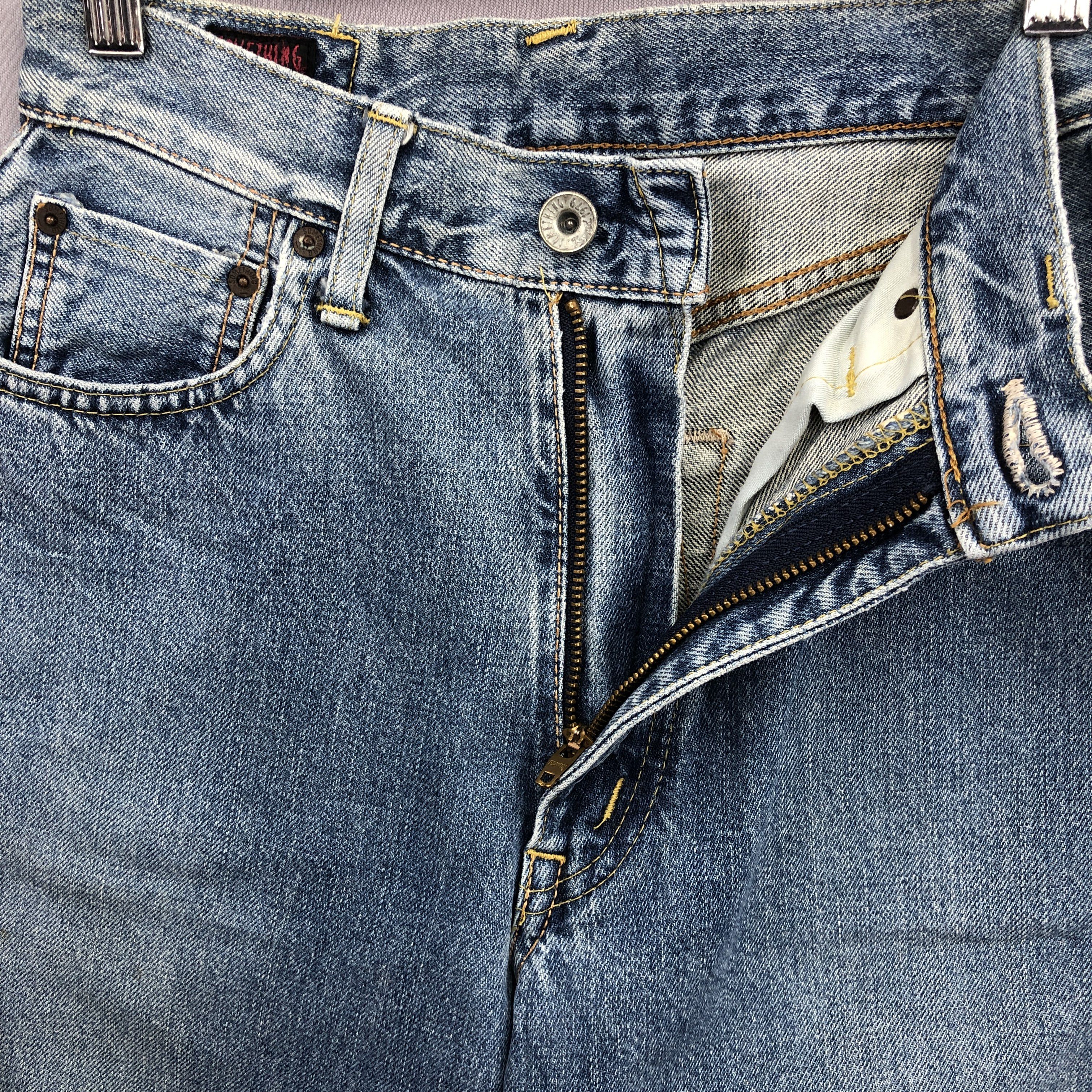 Edwin 90s Edwin 505Z Selvedge Redline Faded Light Wash Jeans Denim Size 22" - 5 Thumbnail