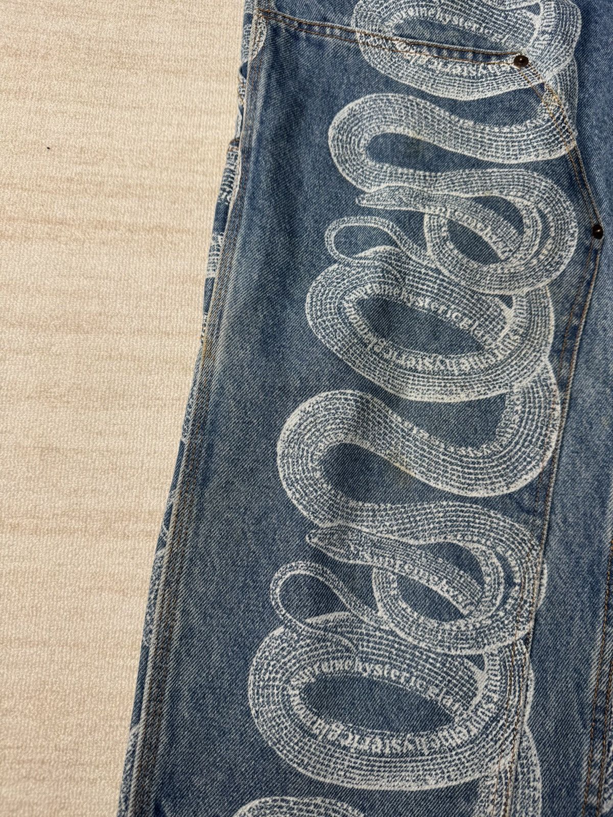Hysteric Glamour × Supreme Snake double knee denim 32 Size US 32 / EU 48 - 6 Thumbnail