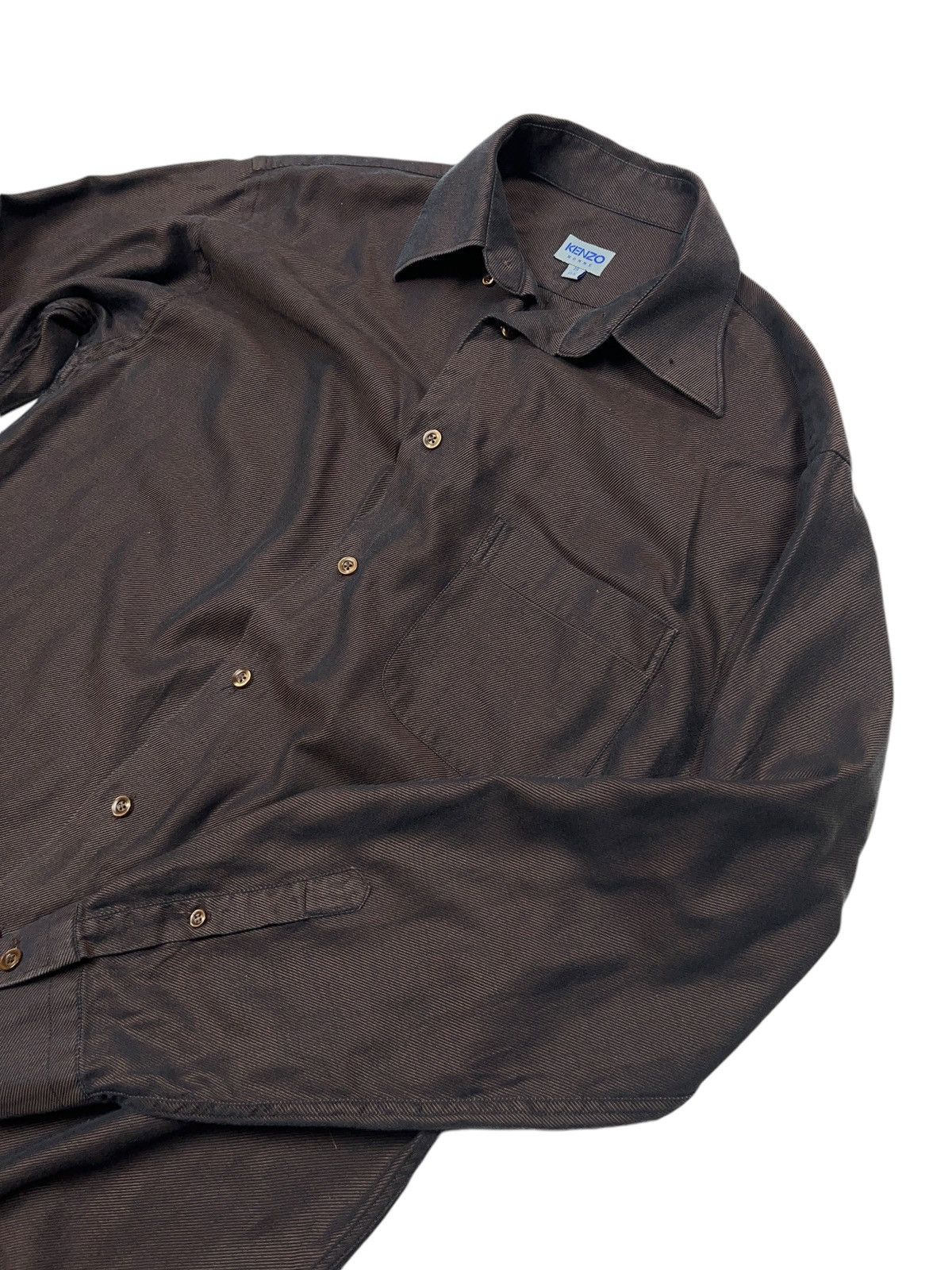 Kenzo × Vintage Vintage Kenzo Homme Bronze Single Pocket Button Up Shirt Size US XL / EU 56 / 4 - 9 Thumbnail
