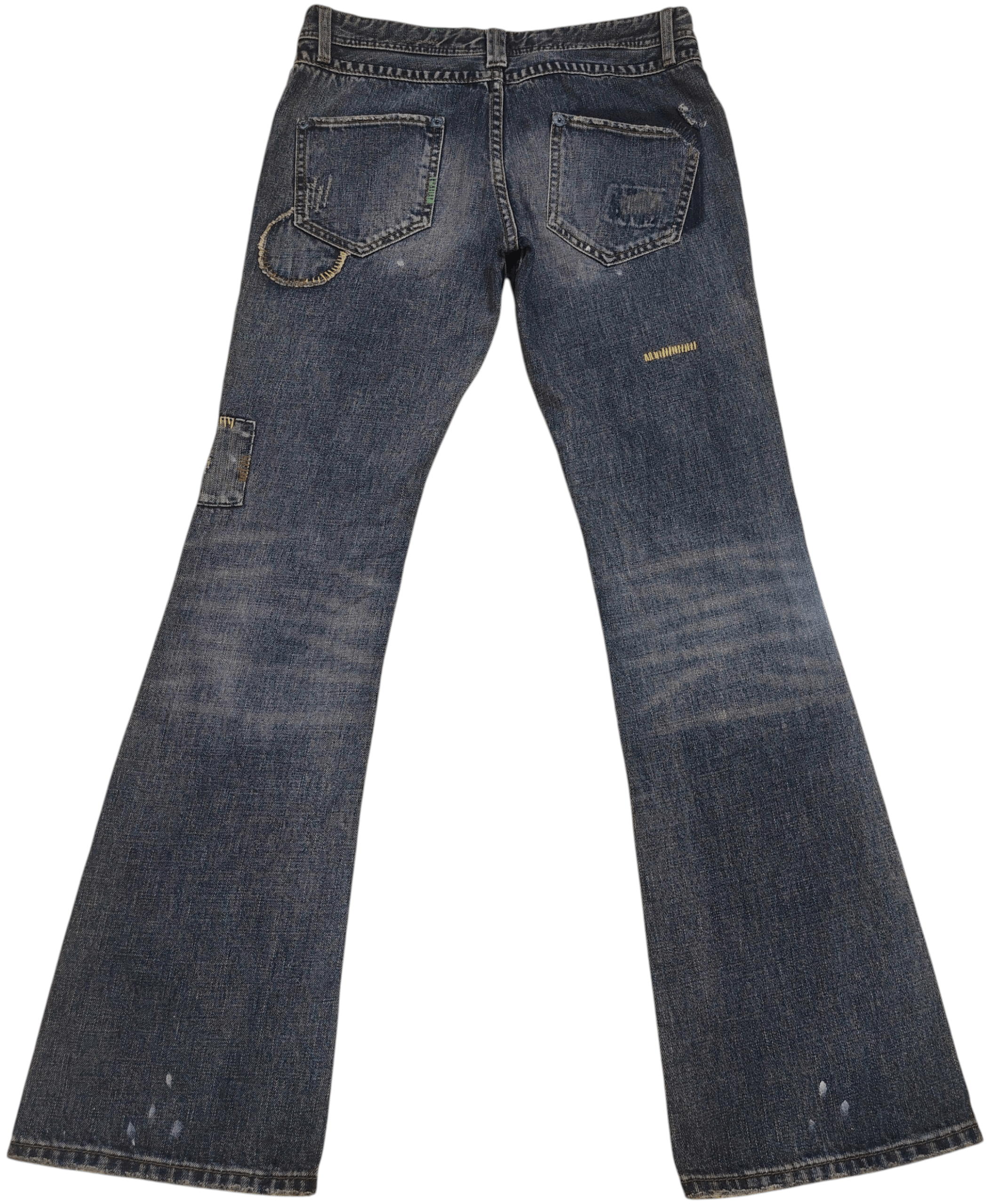Undercover Rare!!! Back Number Patchwork Boro Flared Jeans Distressed Size US 32 / EU 48 - 2 Thumbnail