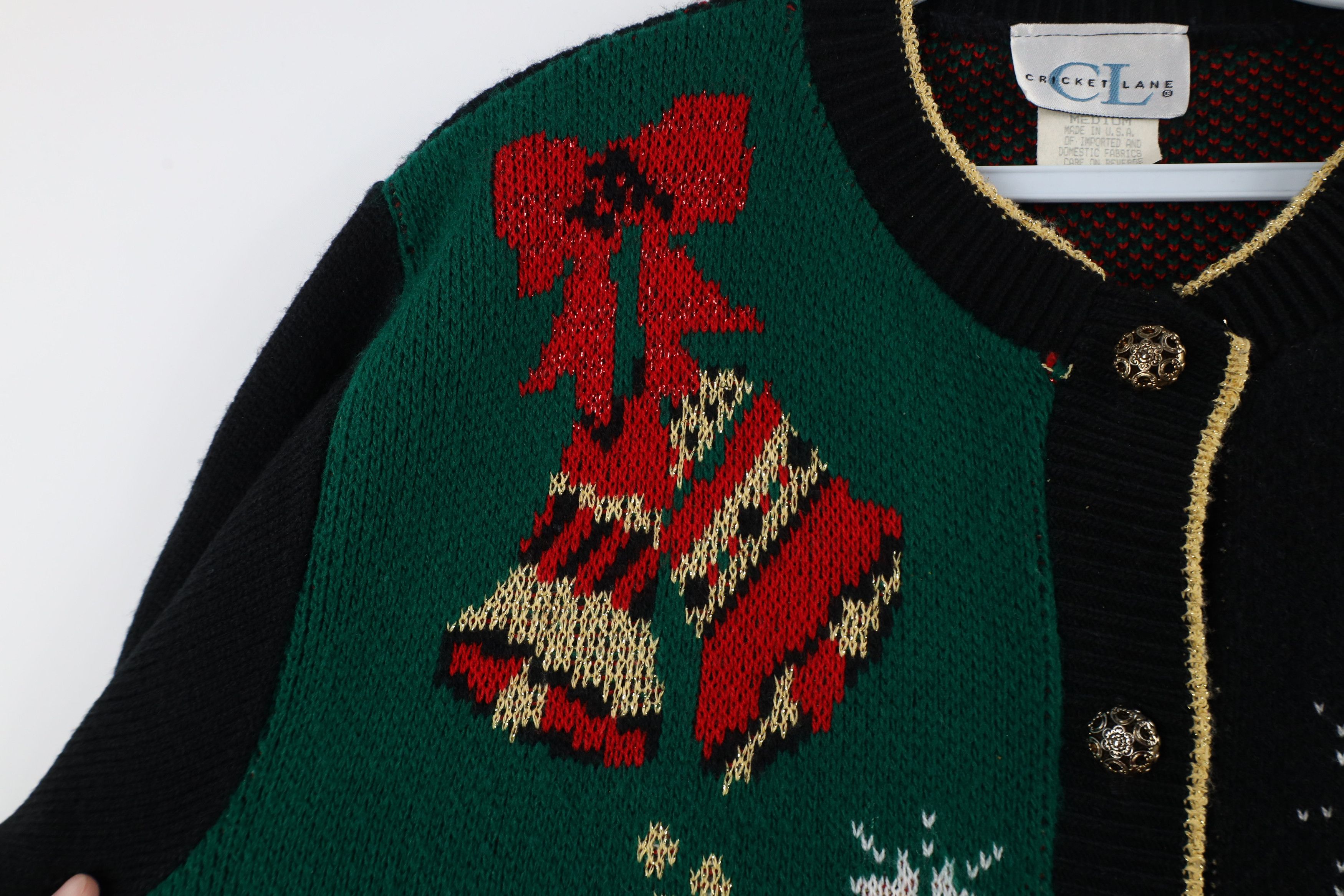 Vintage Vintage 90s Streetwear Christmas Knit Cardigan Sweater USA Size M / US 6-8 / IT 42-44 - 4 Thumbnail