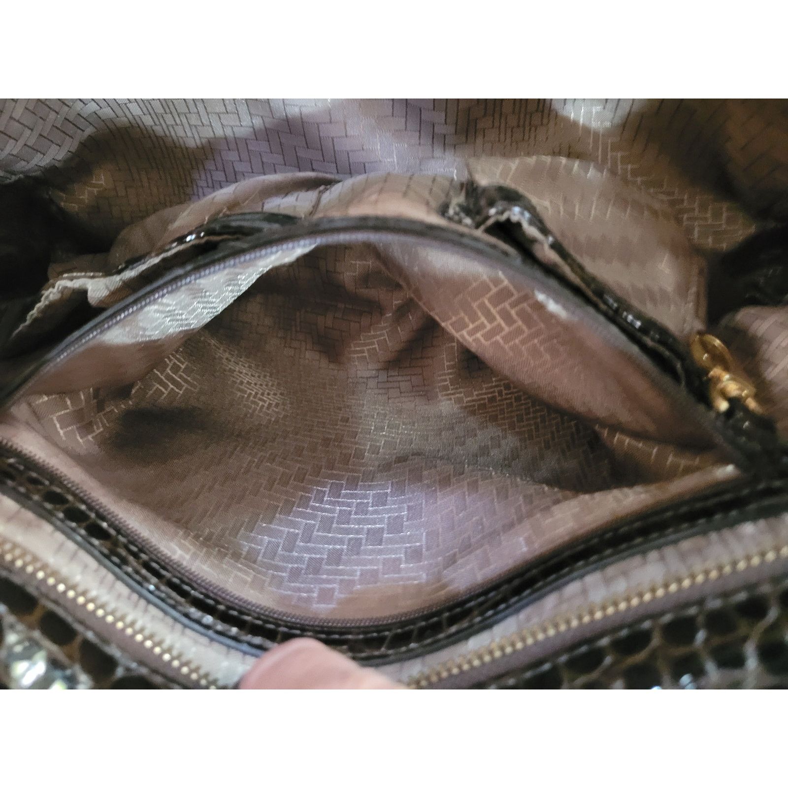Cole Haan Cole Haan Blk Croc Embossed Leather Satchel/Briefcase Women Size ONE SIZE - 19 Thumbnail