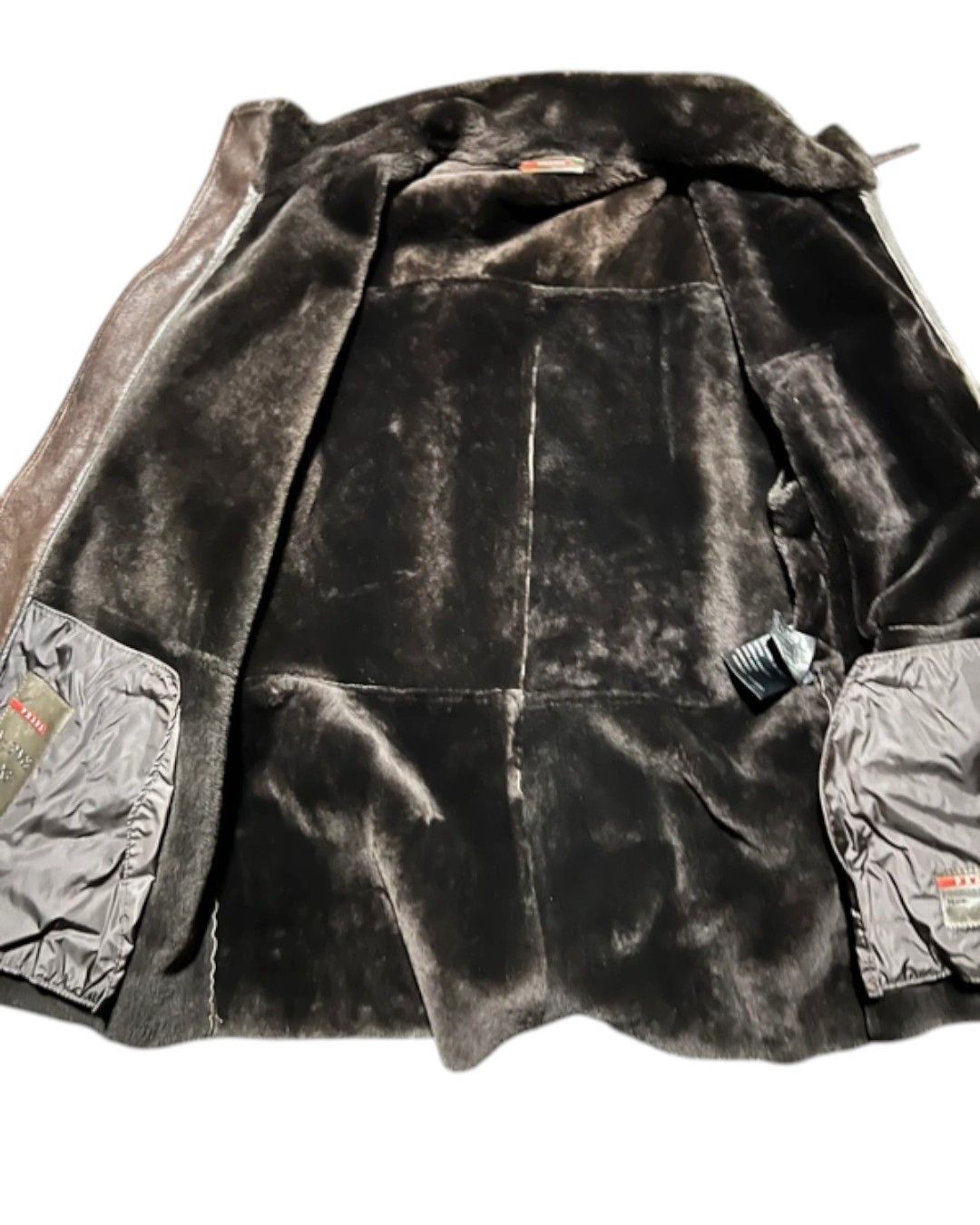 Prada PRADA SPORT SHEARLING LEATHER BELTED BIKER COAT JACKET Size US L / EU 52-54 / 3 - 5 Thumbnail