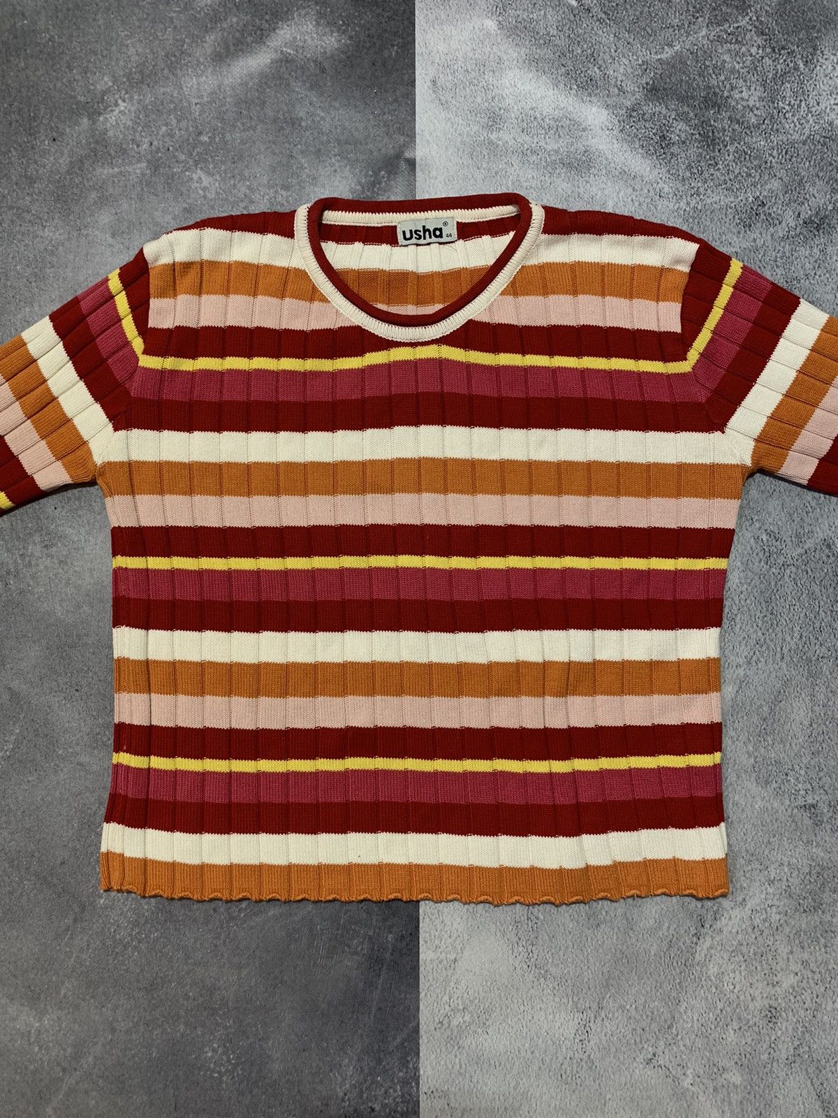 Japanese Brand × Vintage Vintage Y2K striped sweater streetwear style size M Size M / US 6-8 / IT 42-44 - 4 Thumbnail