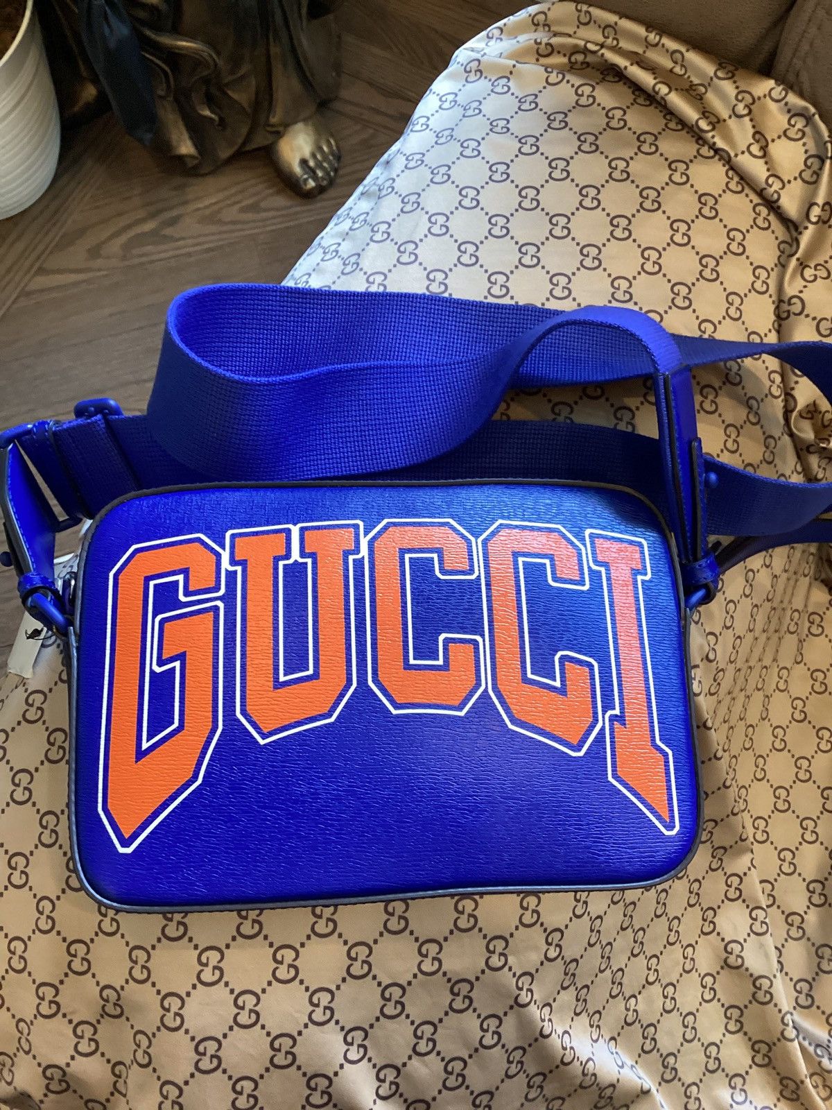 Gucci Gucci Blue Leather Graphic Crossbody Bag Size ONE SIZE - 2 Thumbnail