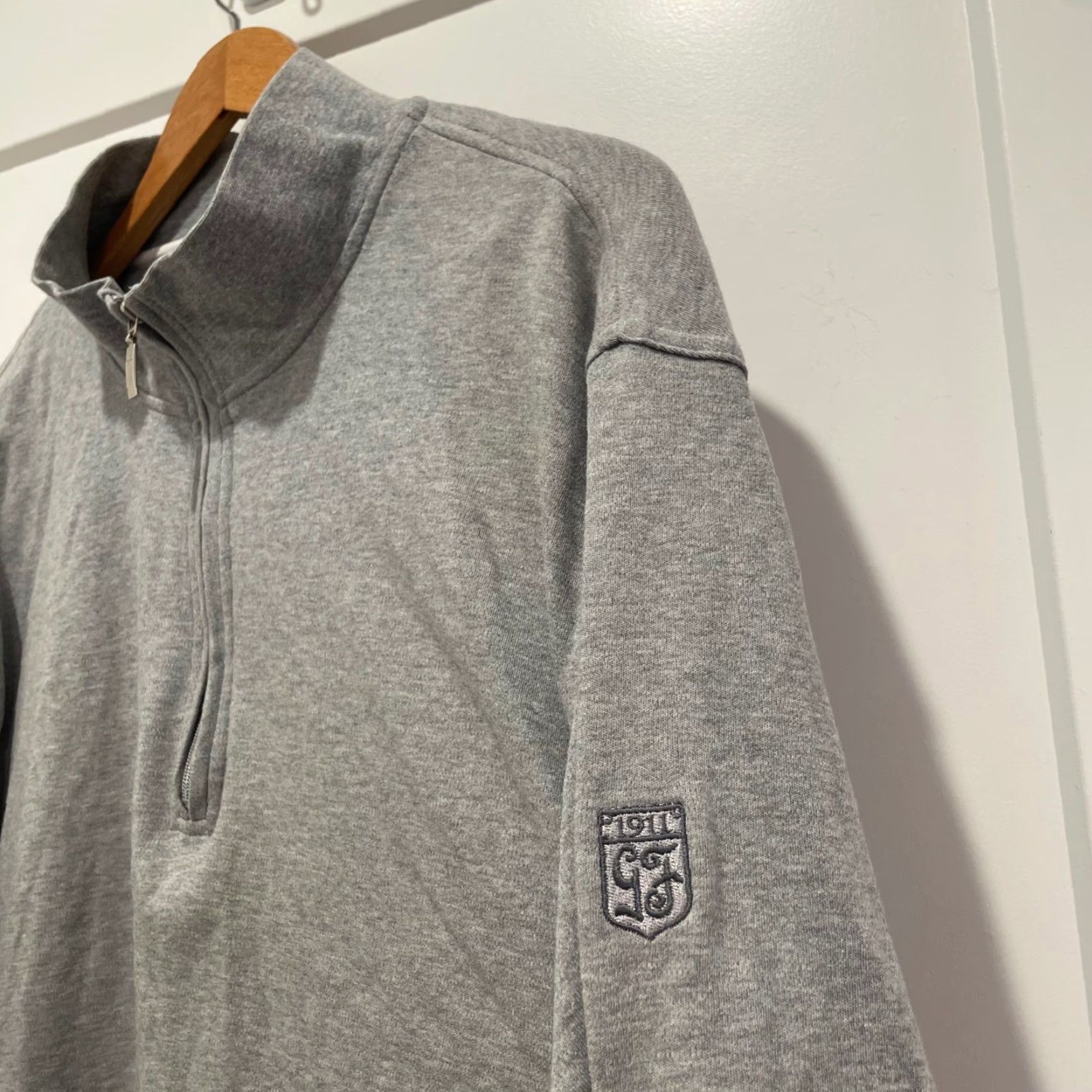 Vintage Carnoustie Mens XXL Gray 100% Cotton 1/4 Zip Pullover Golf Sweater Regular Fit Size US XXL / EU 58 / 5 - 4 Thumbnail