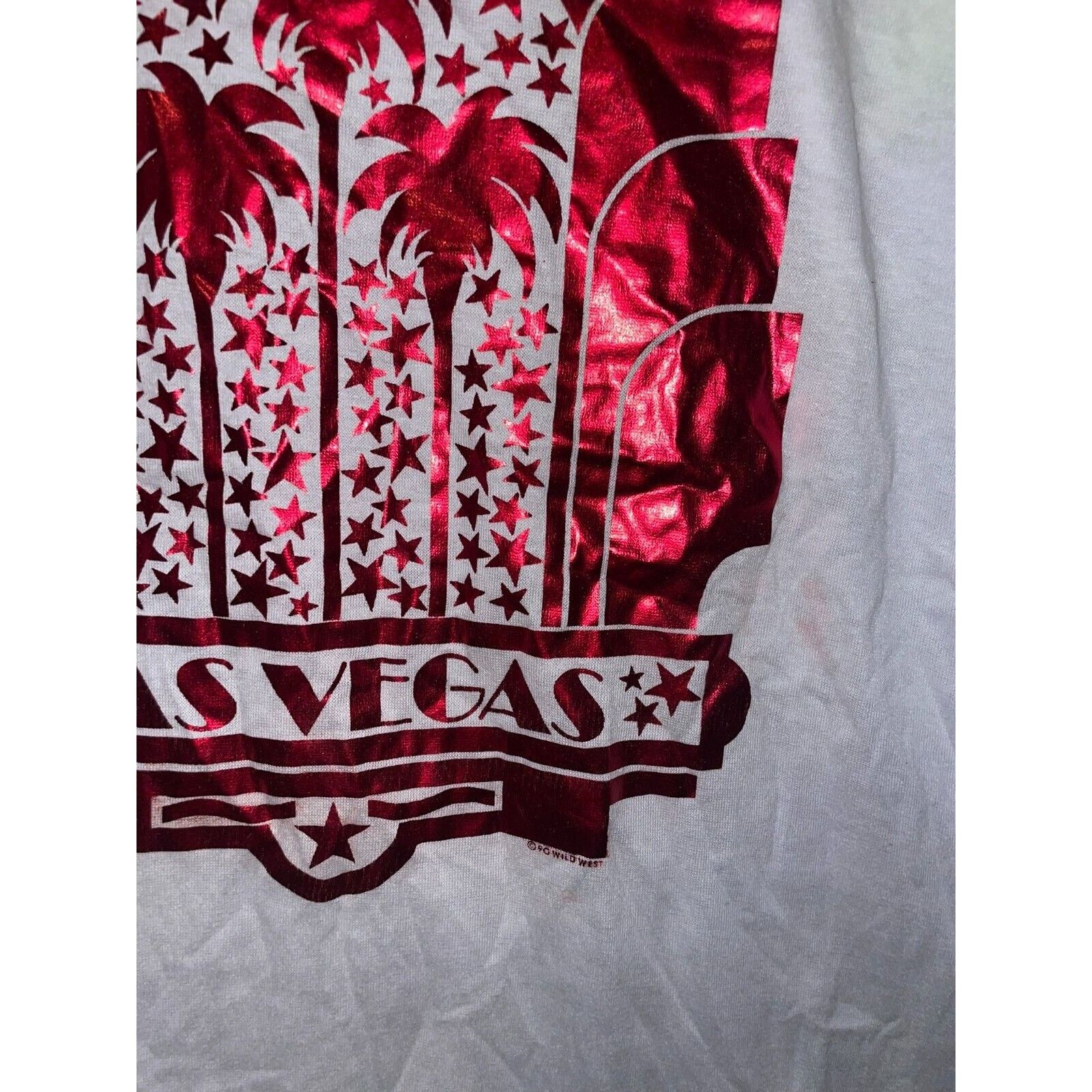 Jerzees Vintage Las Vegas Shirt Reflective Graphic White L White Tee Size US L / EU 52-54 / 3 - 6 Thumbnail