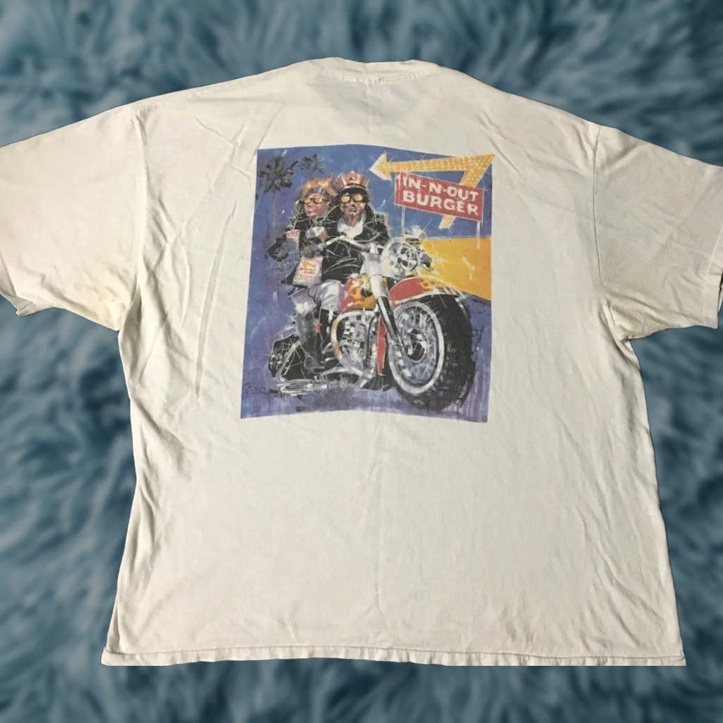 Vintage VINTAGE In N Out Burger Shirt 2XL T-Shirt Men White 90s 80s Biker Grunge Fast Food Art Distressed Powdered Distress Slogan/Logo Size US XXL / EU 58 / 5 - 1 Thumbnail