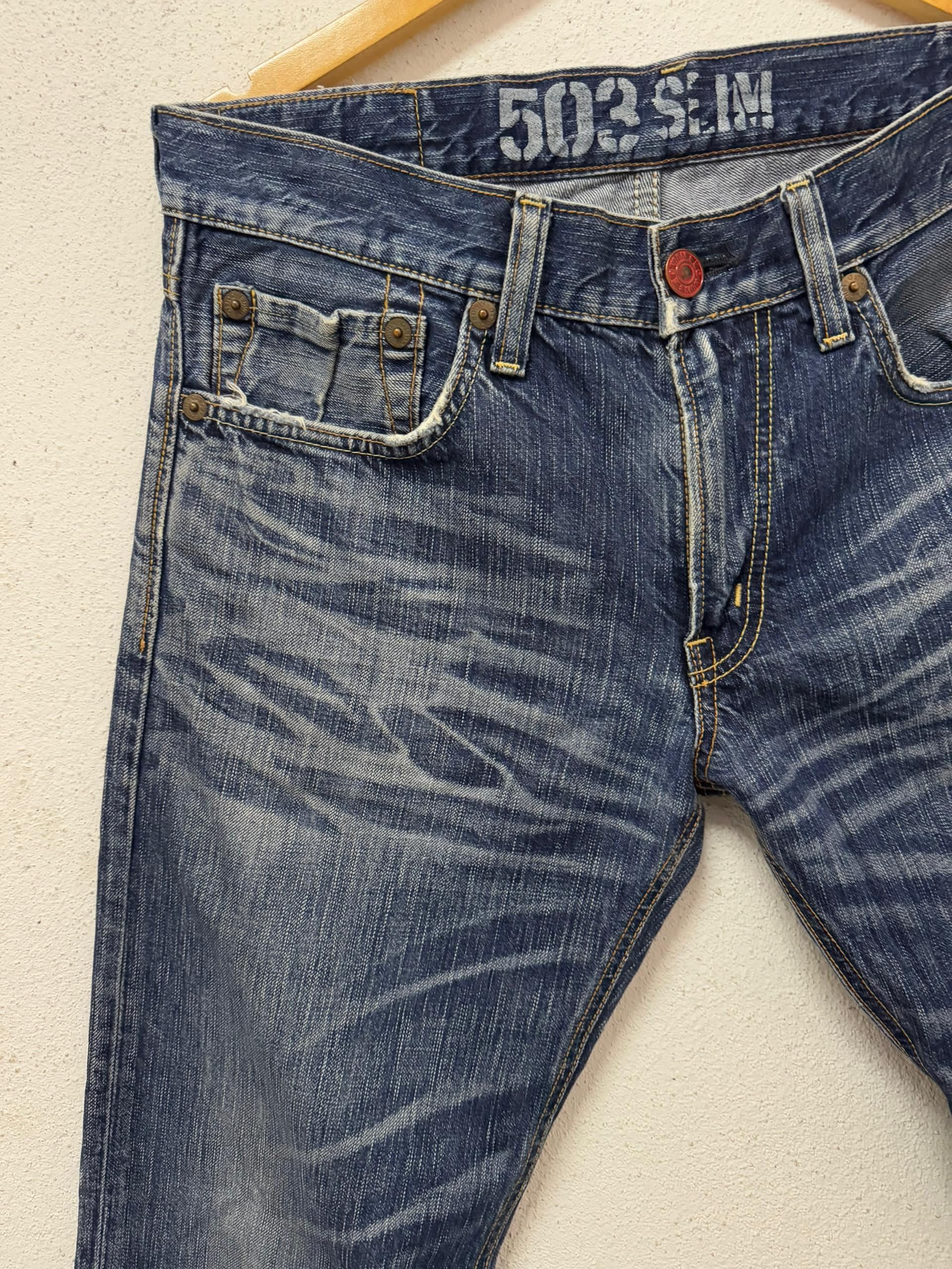 Edwin × Japanese Brand × Vintage 🔥Edwin blue trip rare jeans Size US 32 / EU 48 - 3 Thumbnail