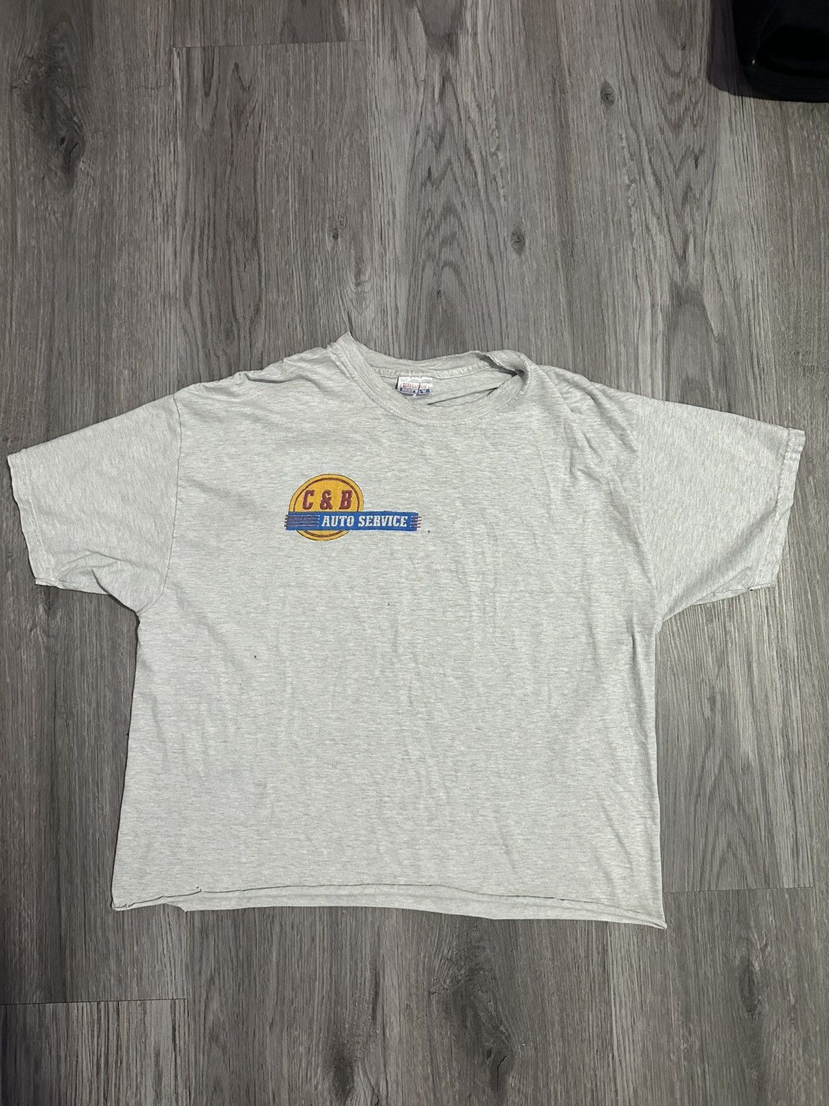 Hanes × Vintage vintage cropped auto service shirt Size US L / EU 52-54 / 3 - 4 Thumbnail