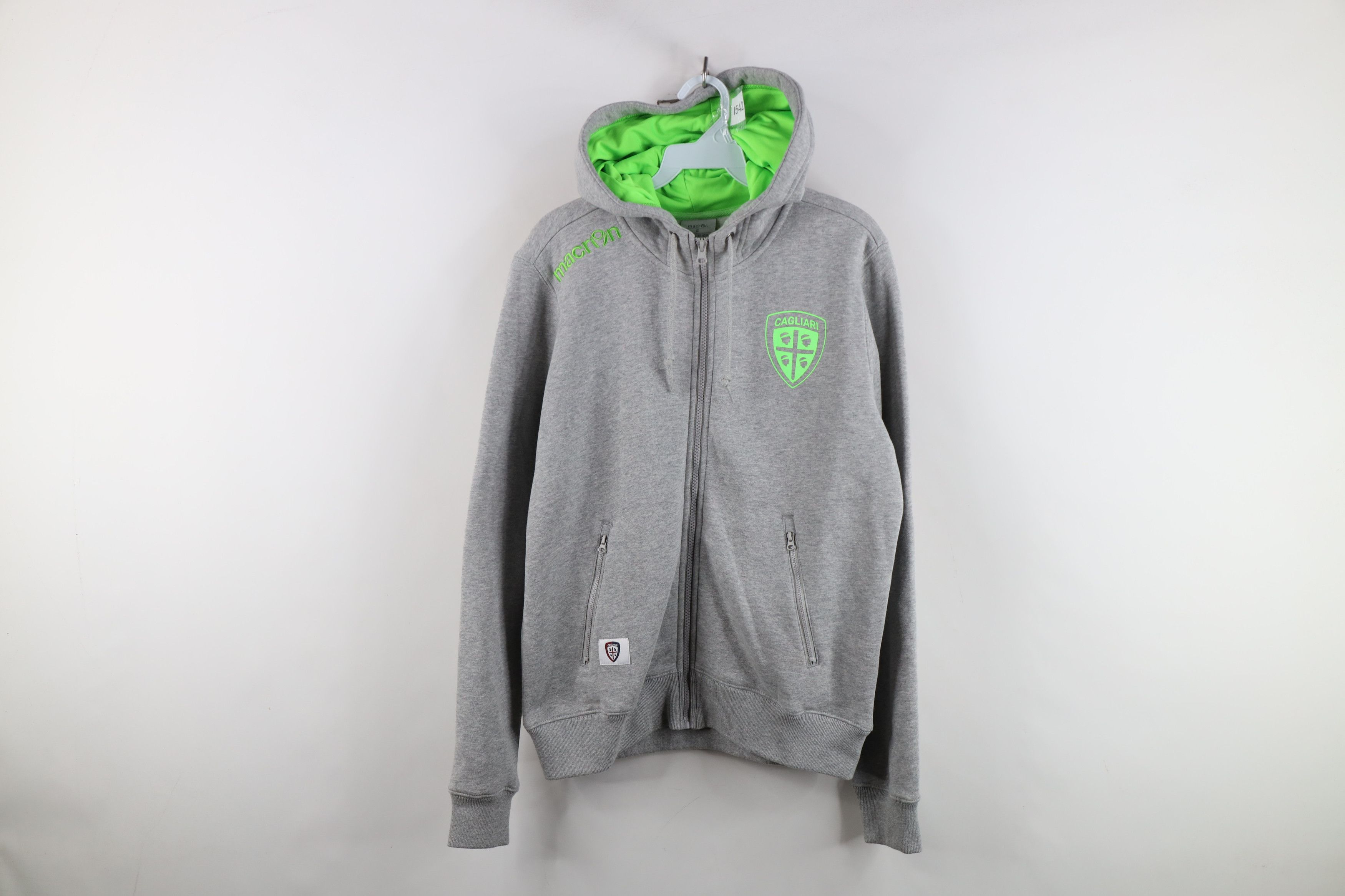 Vintage Macron Serie A Cagliari FC Soccer Football Full Zip Hoodie Size US S / EU 44-46 / 1 - 1 Thumbnail