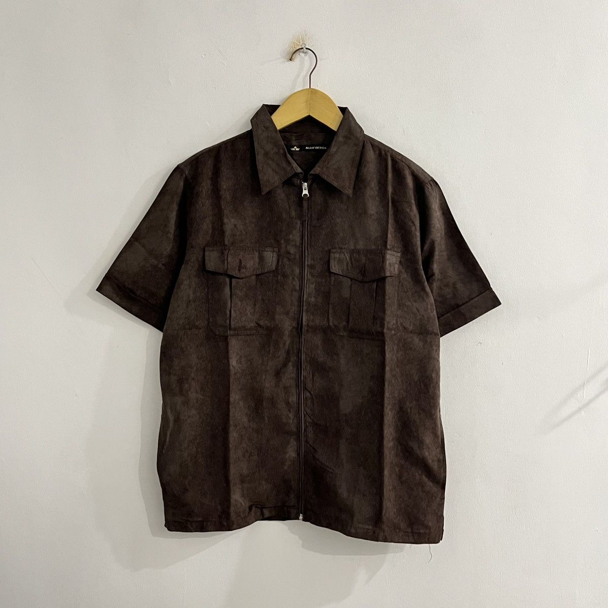 Japanese Brand Allix Brown Zip Up Shirt Size US M / EU 48-50 / 2 - 1 Thumbnail