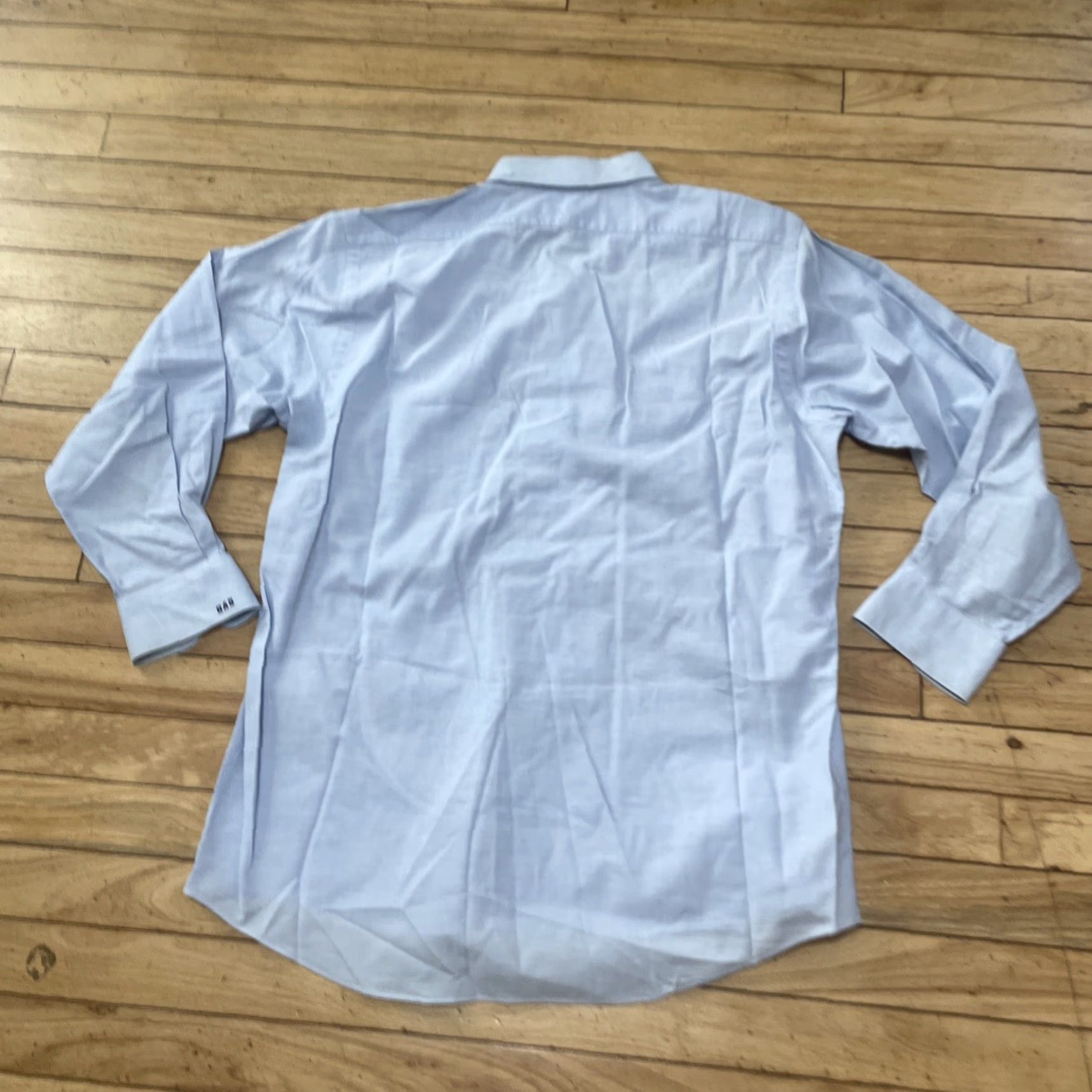 Vintage VINTAGE NAMA BEVERLY HILLS Dress Shirt VTG 90s Men L Blue Oxford 44" Button-Up Size 40R - 2 Thumbnail