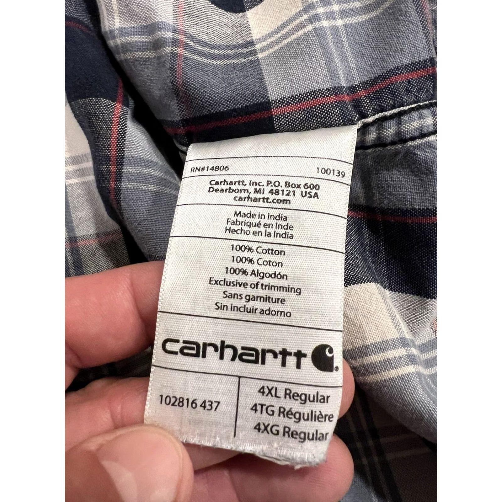 Carhartt Carhartt Shirt Mens 4XL Fort Plaid Relaxed Fit FLAWED Long Sleeve Work Utility Size US XXL / EU 58 / 5 - 8 Thumbnail