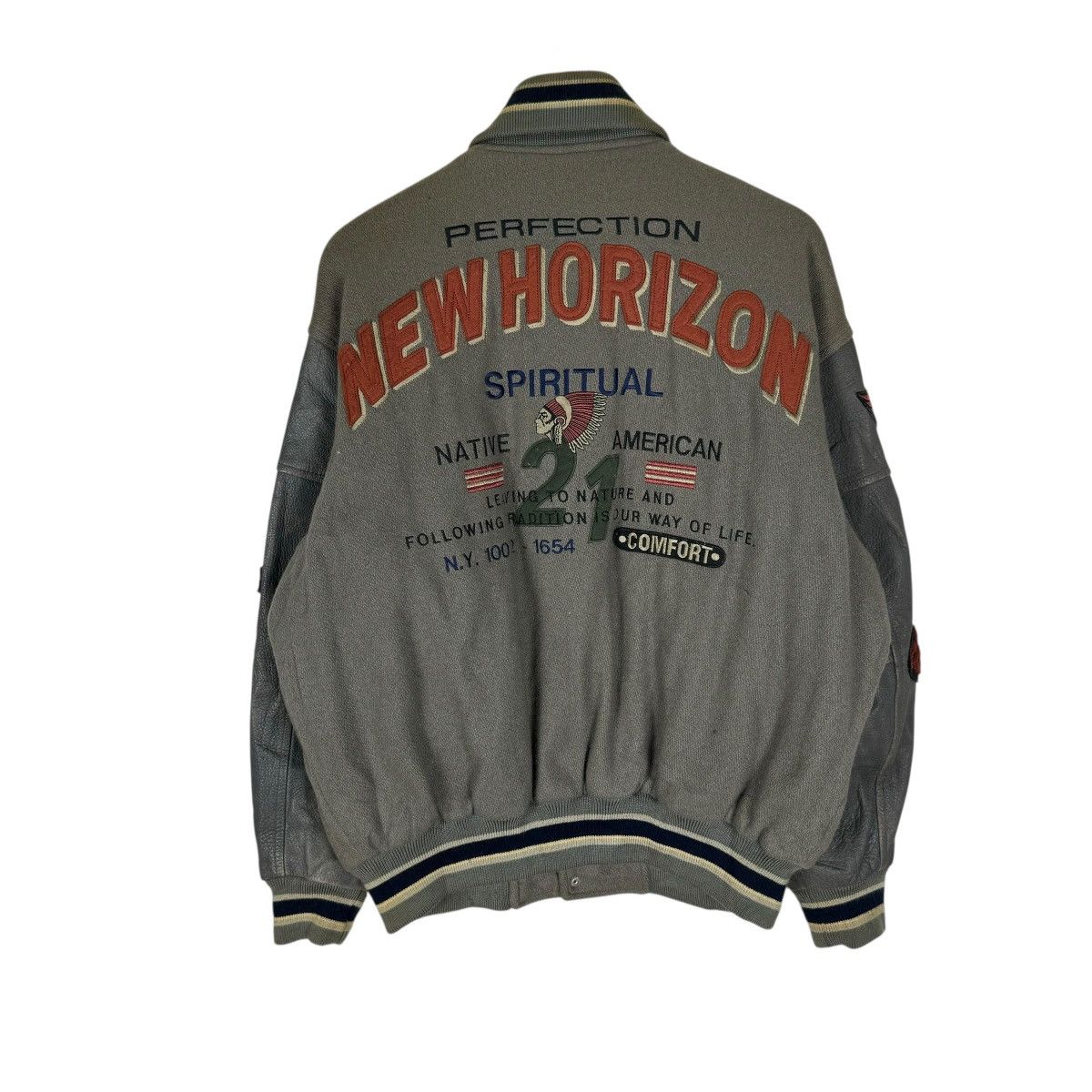 McGregor 🌟90s McGREGOR NAVAJO LEATHER VARSITY JACKET Size US L / EU 52-54 / 3 - 11 Thumbnail