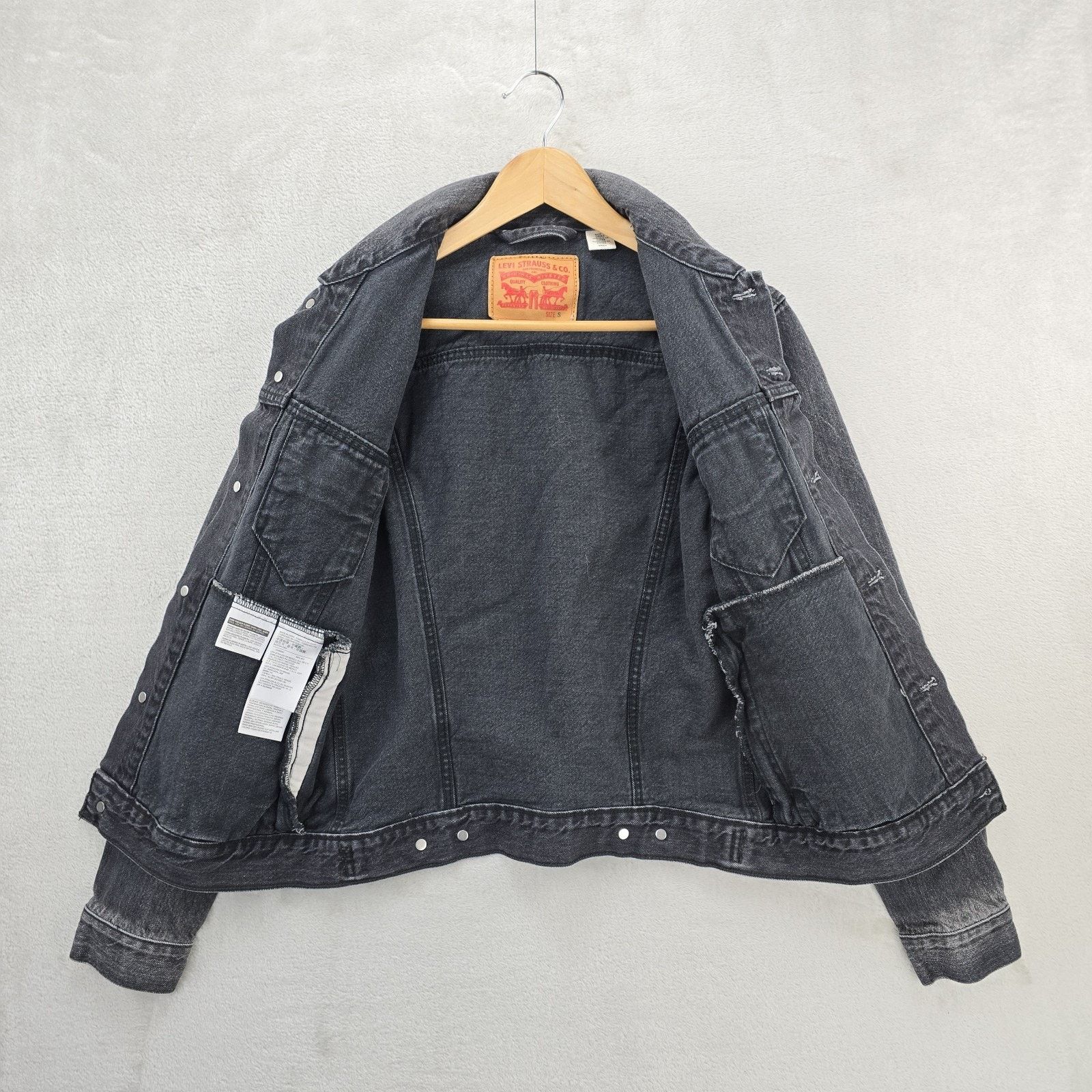 Levi's Levis Denim Trucker Jacket Women's Small Gray Black Size S / US 4 / IT 40 - 6 Thumbnail