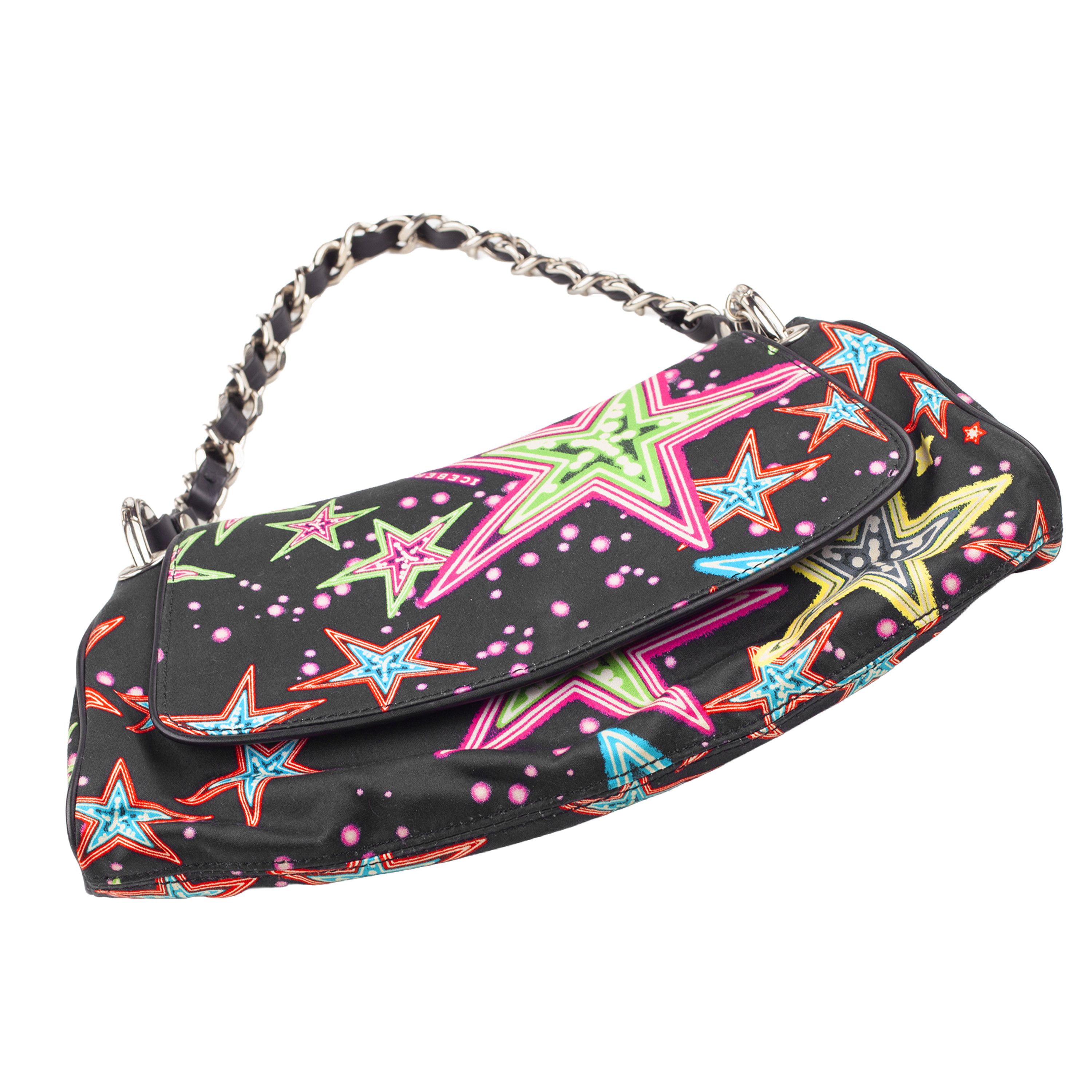 Iceberg Iceberg Stars Print Vintage Black Shoulder Bag Size ONE SIZE - 4 Thumbnail