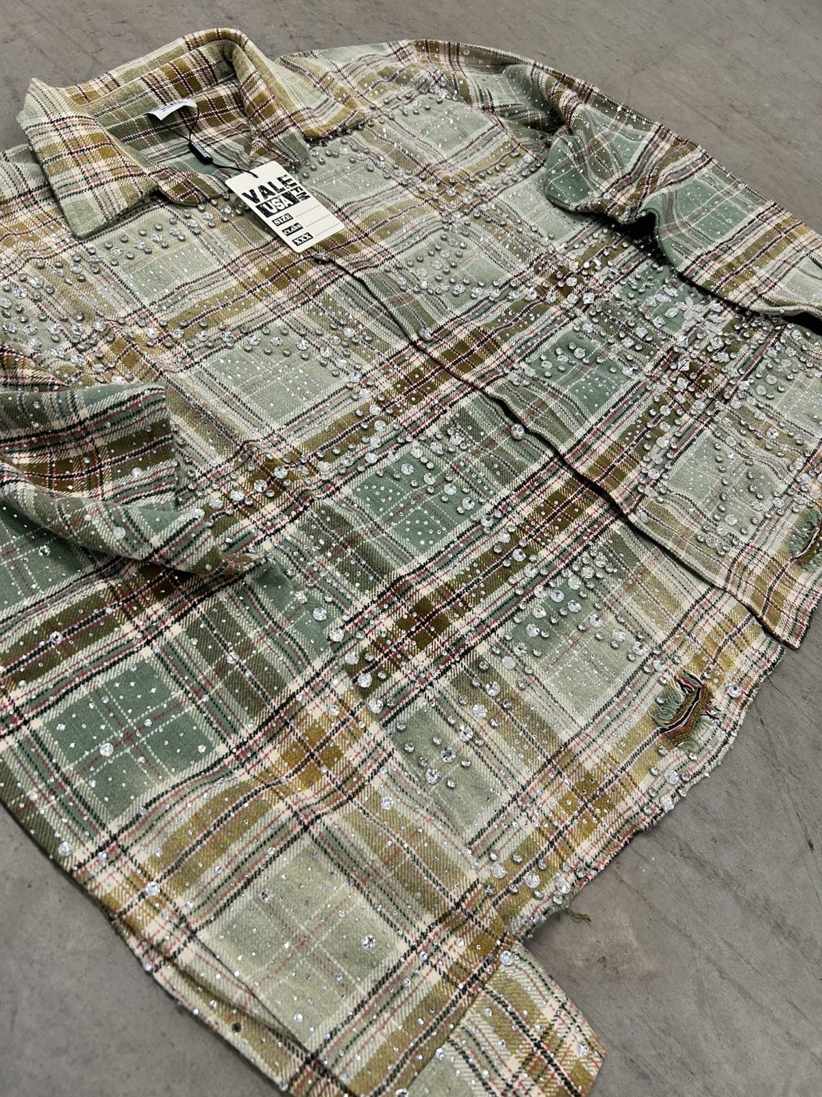 Vale Vale Forever Valley Dreams Studded Green Mystikal Flannel Size US XXL / EU 58 / 5 - 2 Thumbnail