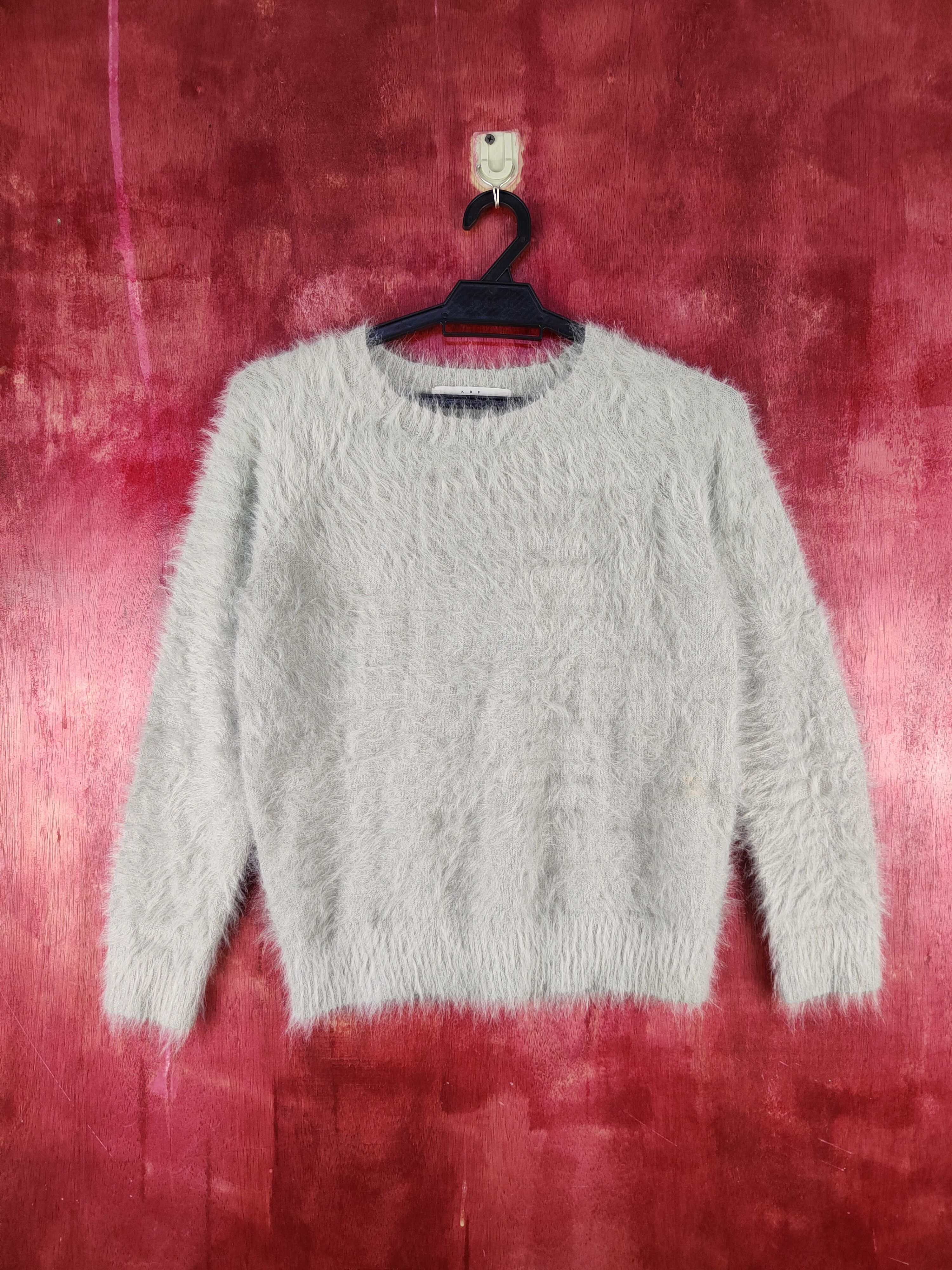 Vintage KBF Gray Shag Shaggy Fur Mohair Knitwear #S2095 Size XS / US 0-2 / IT 36-38 - 1 Thumbnail