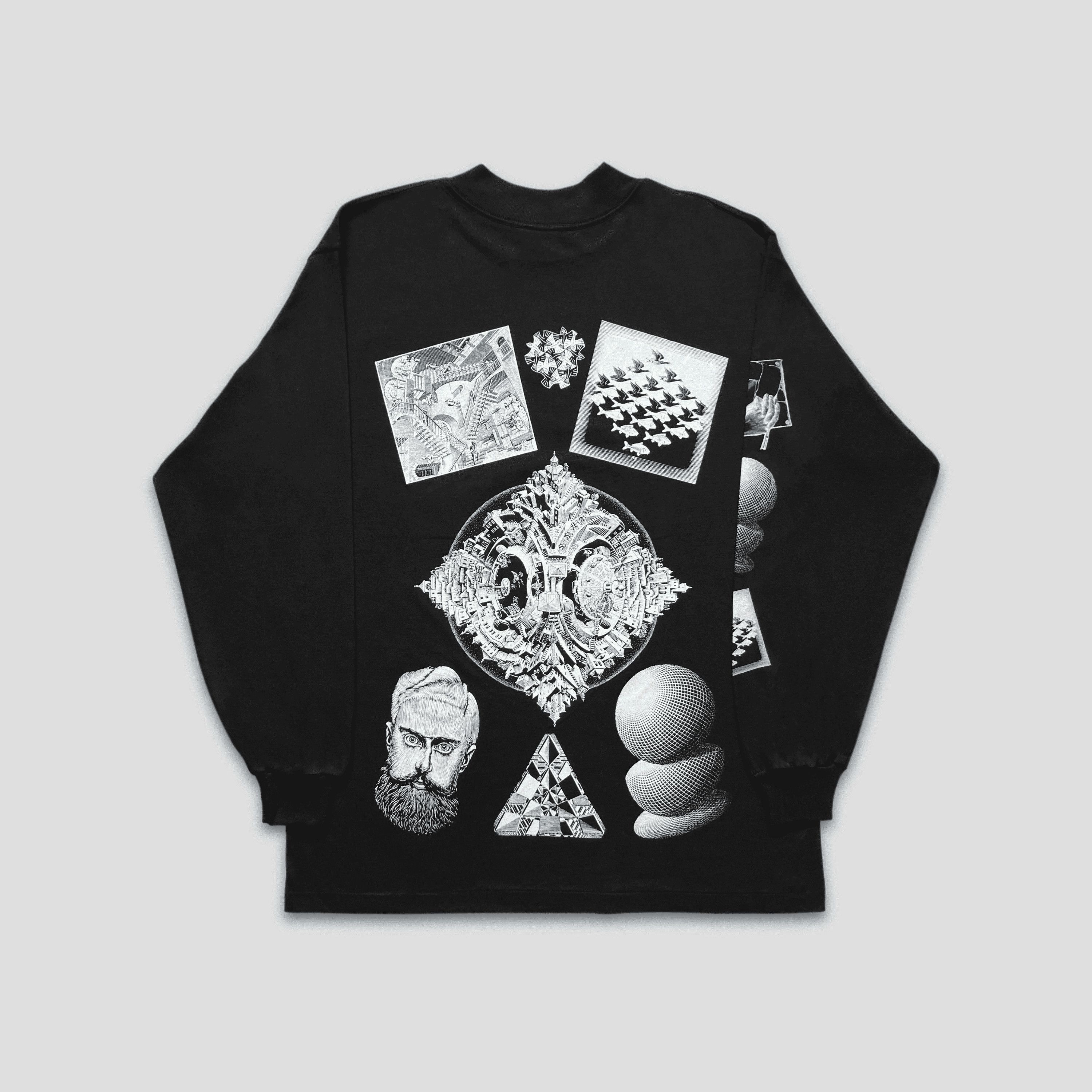 Vintage Vintage 1991 M.C. Escher Collage Long Sleeve T-Shirt Size US XL / EU 56 / 4 - 4 Thumbnail