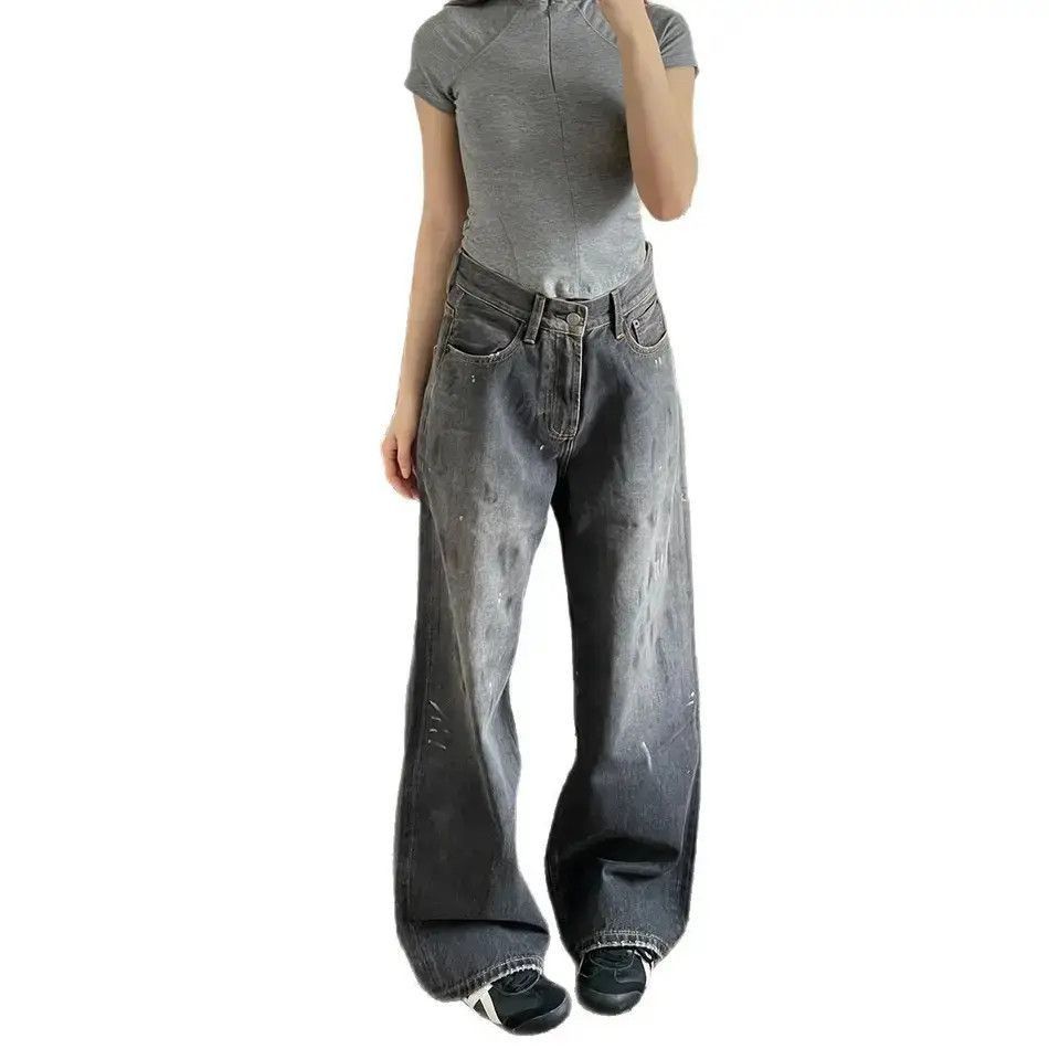 Japanese Brand Retro loose splashed ink straight leg jeans Size US 32 / EU 48 - 5 Thumbnail