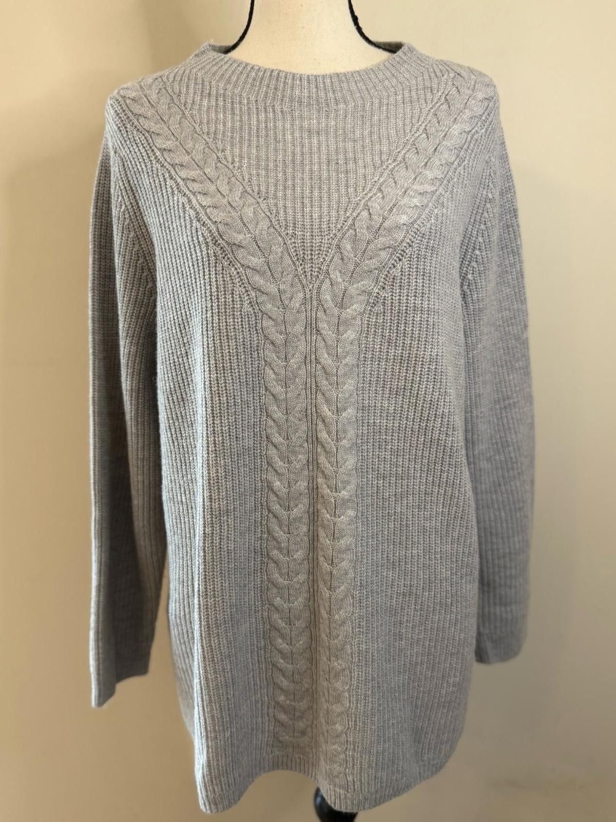 Other Talbots Plus Petites gray wool blend sweater cable knit 2XP Size XXL / US 16-18 / IT 52-54 - 1 Thumbnail