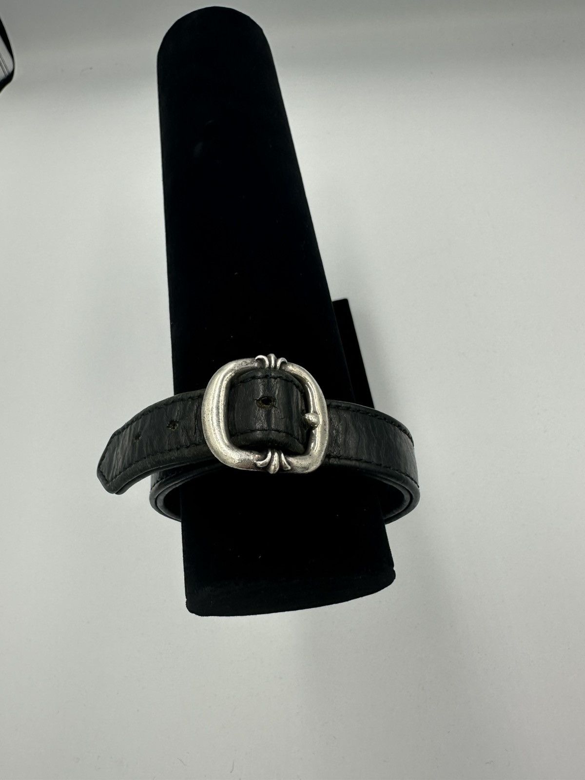 Chrome Hearts Chrome Hearts Leather Silver Logo Scroll Bracelet Size ONE SIZE - 2 Thumbnail