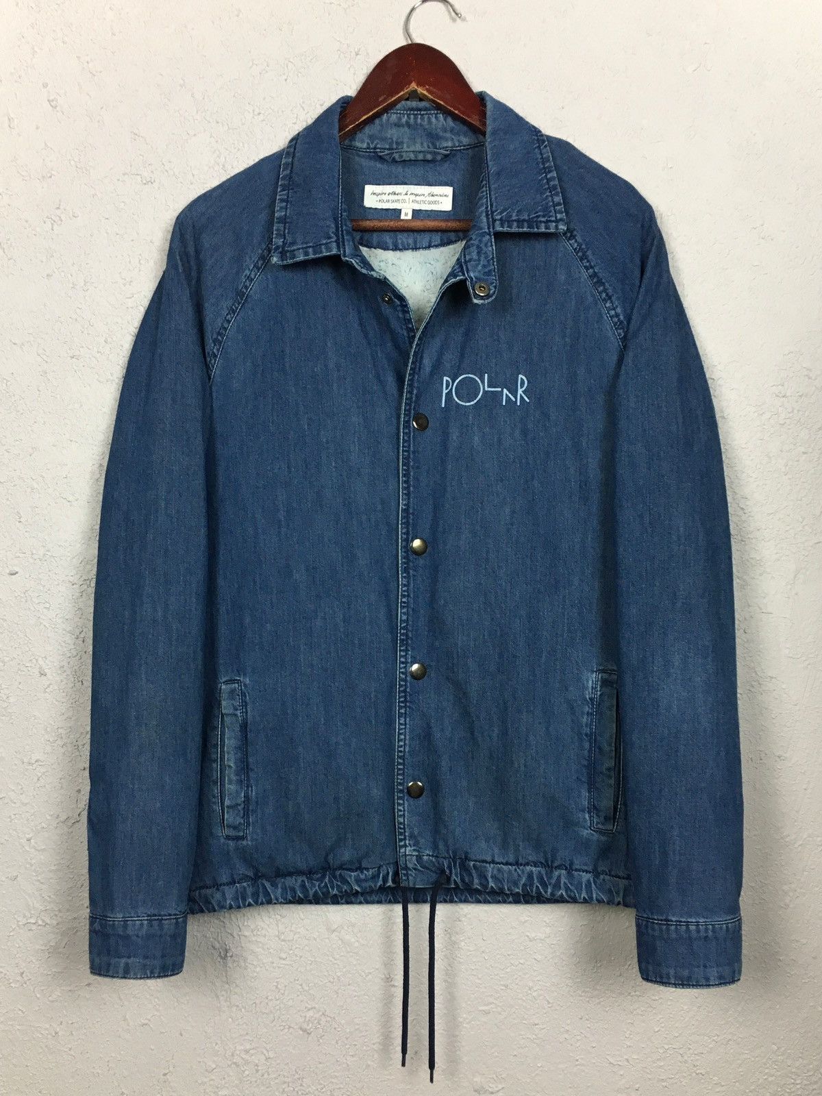 Polar Skate Co. × Vintage vintage jacket POLAR SKATE CO Stroke Logo Denim Coach Jacket Size US M / EU 48-50 / 2 - 5 Thumbnail