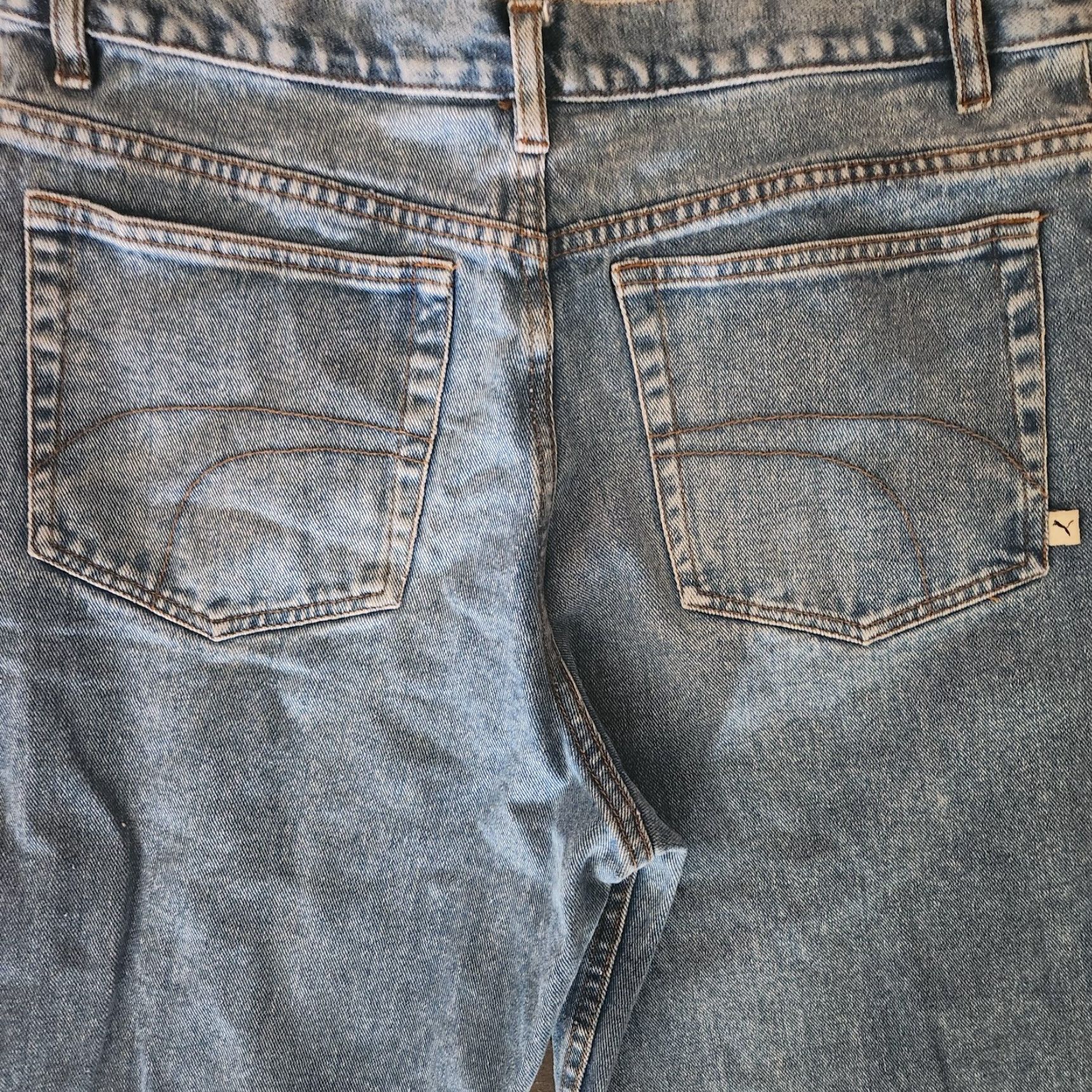 Puma VINTAGE PUMA Jeans Men's 33x33 Y2K Light Wash Hip Hop Skater Street Wear Jeans 33 in Inseam 5-Pocket Denim Cotton Blue Regular Men Size US 33 - 5 Thumbnail