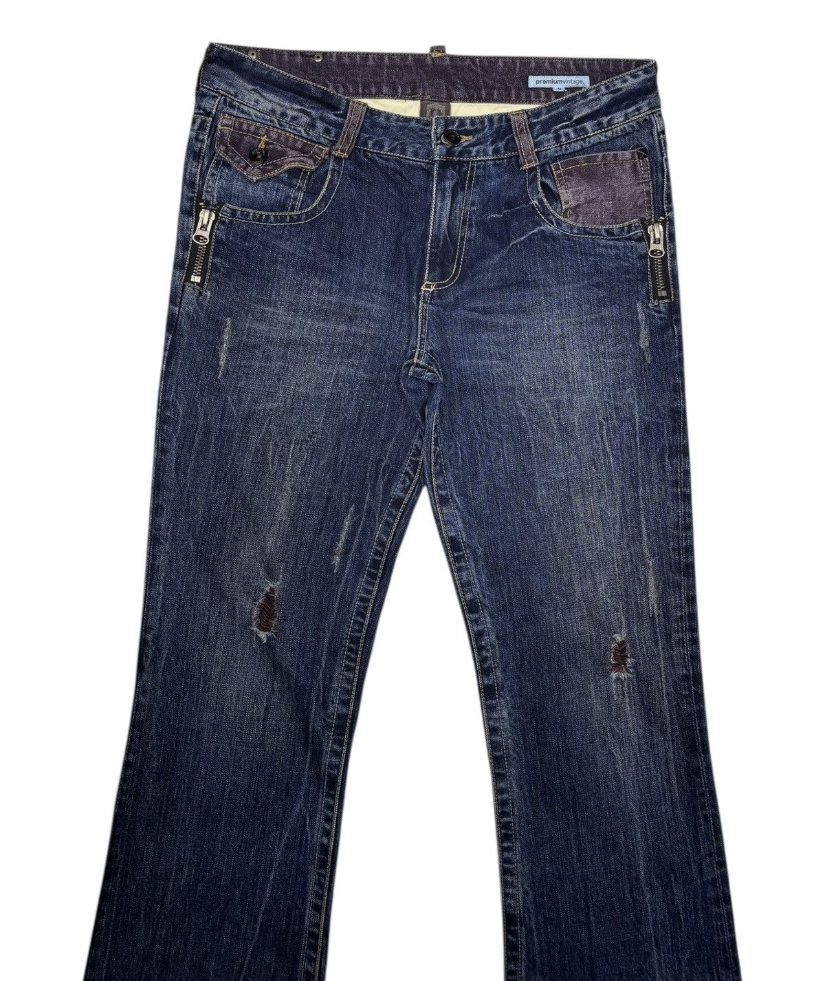 If Six Was Nine FLARE JEANS PREMIUM VINTAGE BY SEMANTIC DESIGN BOOTCUT DENIM Size US 34 / EU 50 - 5 Thumbnail