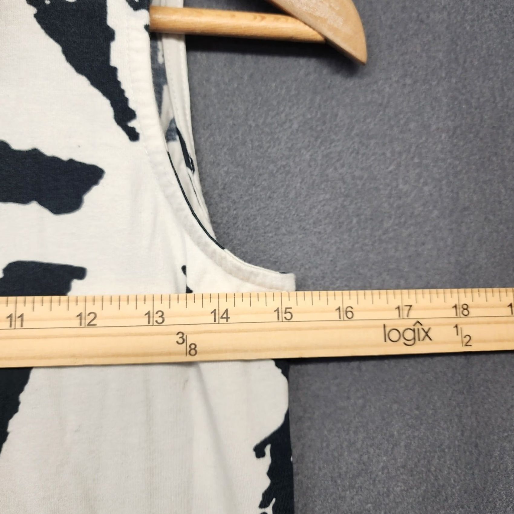 Vintage Parsley & Sage Womens Small Black Cream Tunic Sleeveless 1/4 Zip Stretch Shirt Top Casual Abstract Print Size S / US 4 / IT 40 - 4 Thumbnail