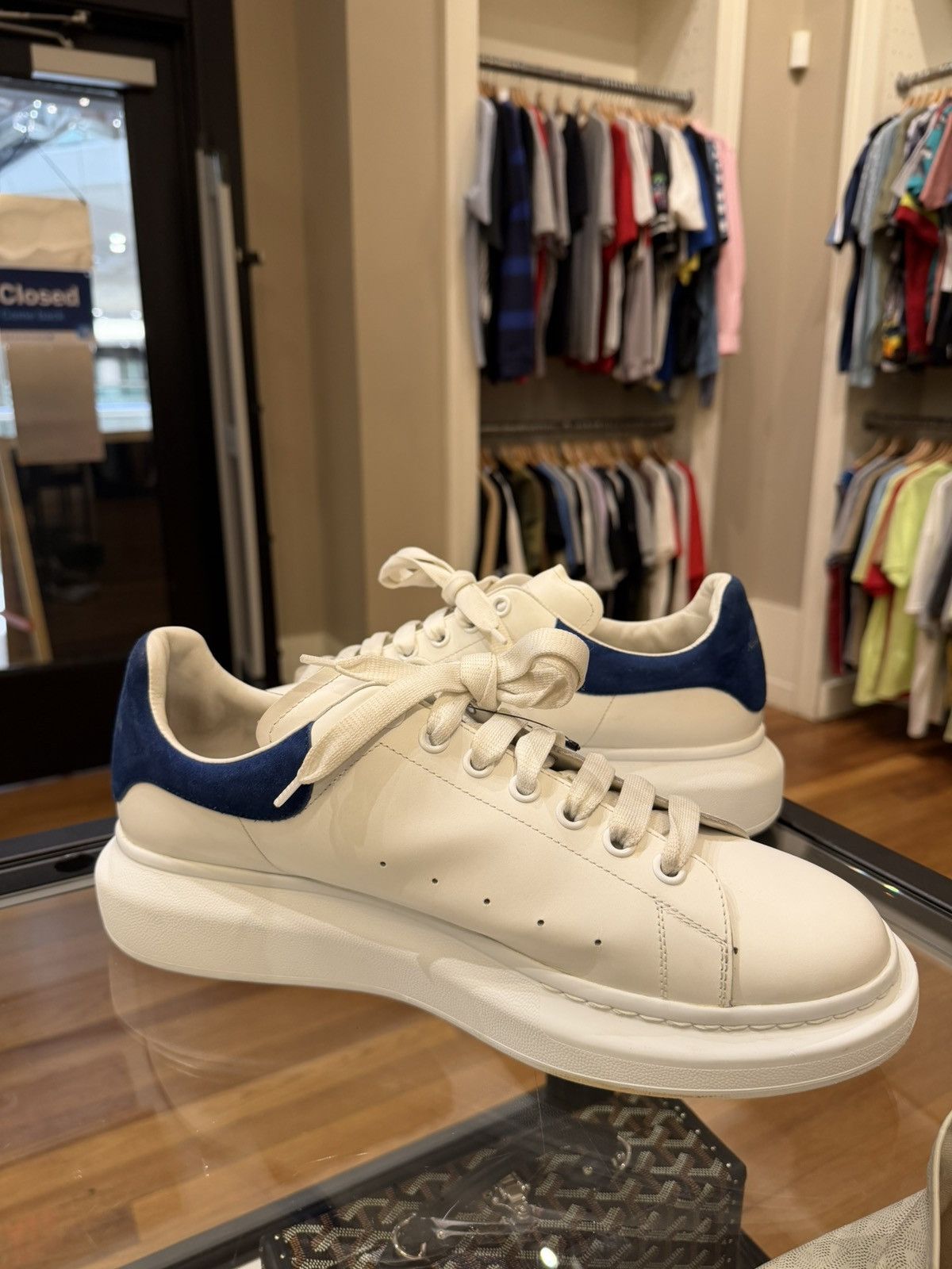 Alexander McQueen Alexander McQueen Oversized Sneaker - Blue Suede Heel Size US 14 / EU 47 - 2 Thumbnail