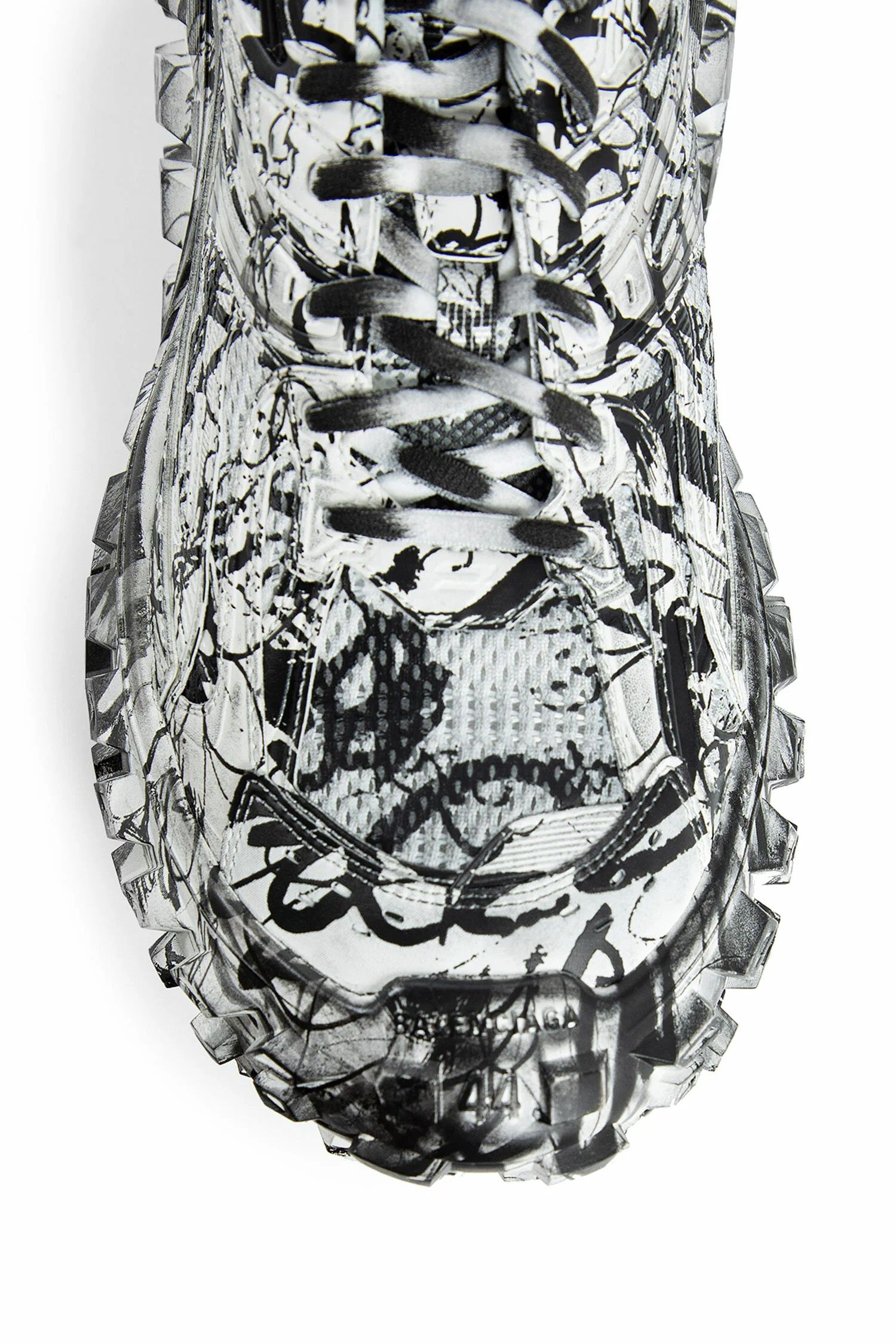 Balenciaga o1srvl11e0225 Bouncer Graffiti Sneakers in White/Black Size US 10 / EU 43 - 2 Thumbnail