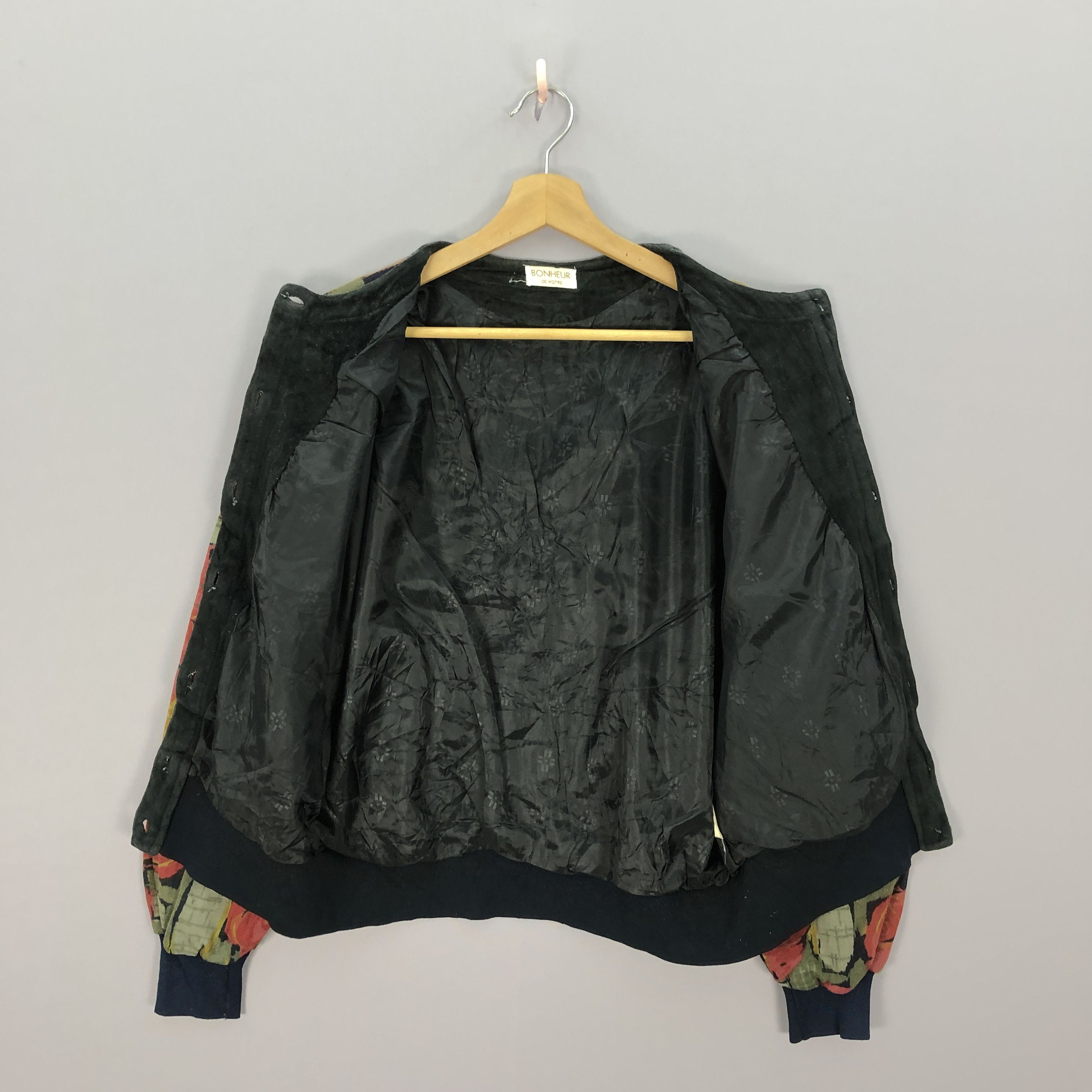 Japanese Brand Vintage 90s Bonheur Floral Cardigan Bomber Jacket Size L / US 10 / IT 46 - 4 Thumbnail