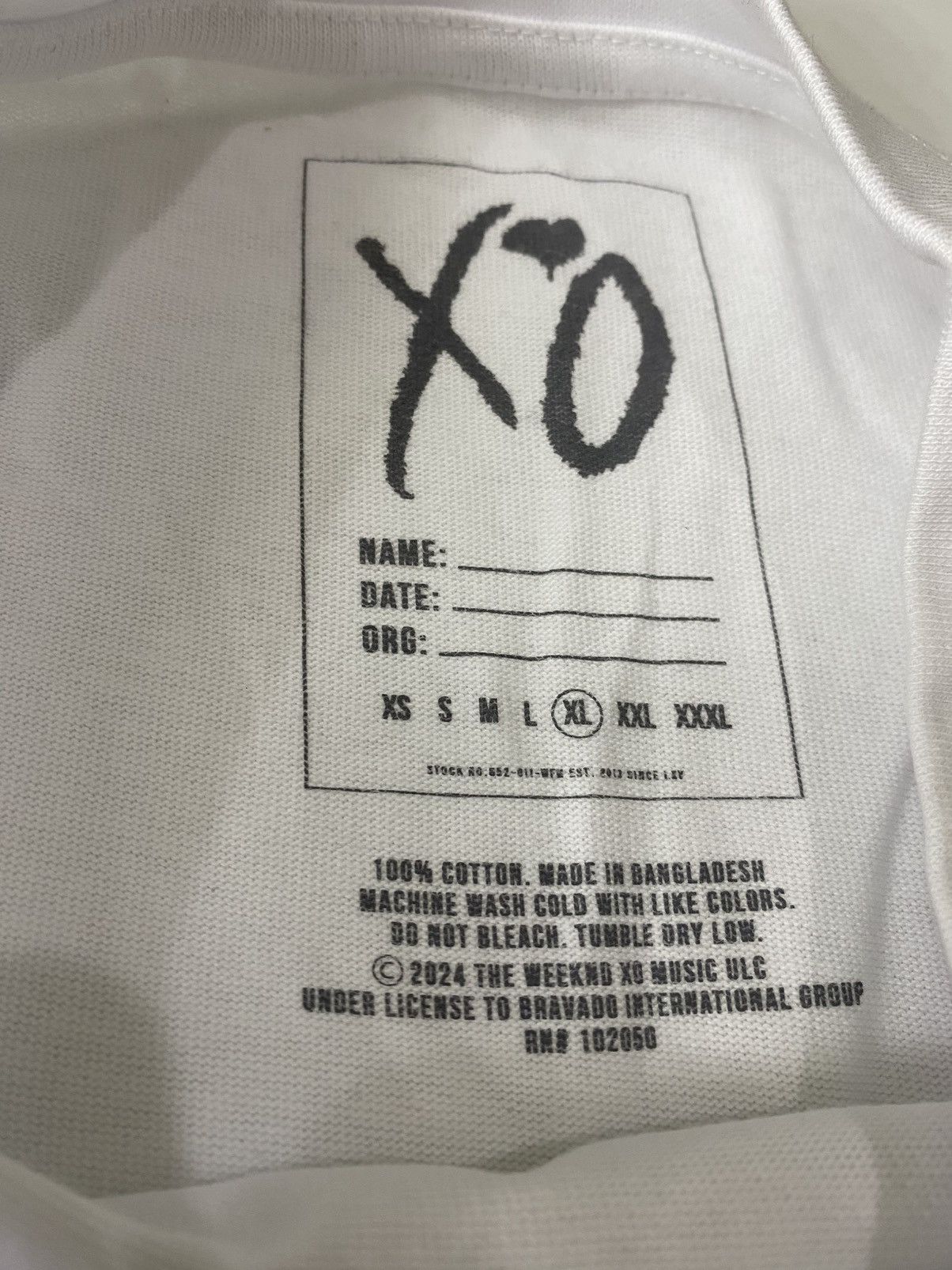 The Weeknd XO SAO PAOLO WHITE TANK. Size US XL / EU 56 / 4 - 8 Thumbnail