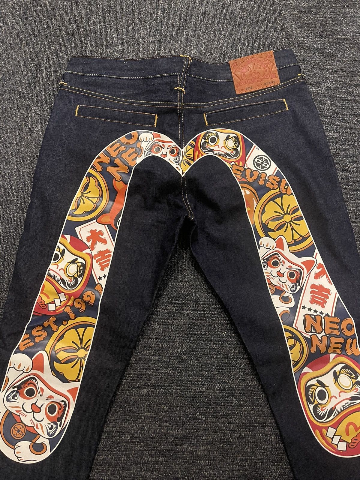 Evisu EVISU Squad Daicock Print Carrot-Fit Jeans | Grailed