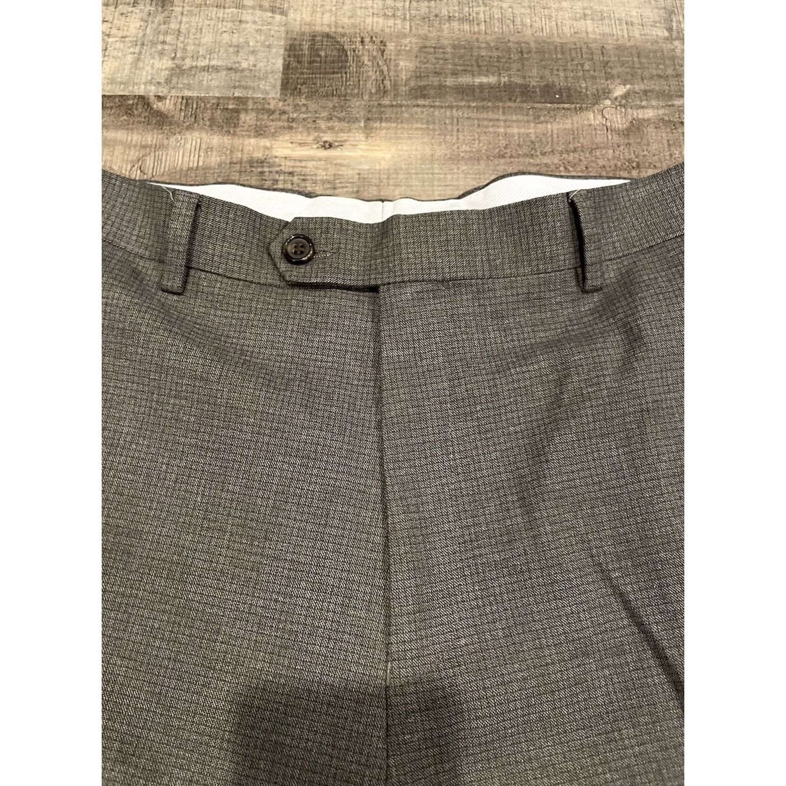 Ralph Lauren Ralph Lauren Pants Mens 38x30 Gray Checkered Dress Slacks Slim Fit Dress Pants Slimming Flat Front Straight Leg 38in Inseam Mens Size US 38 / EU 54 - 5 Thumbnail