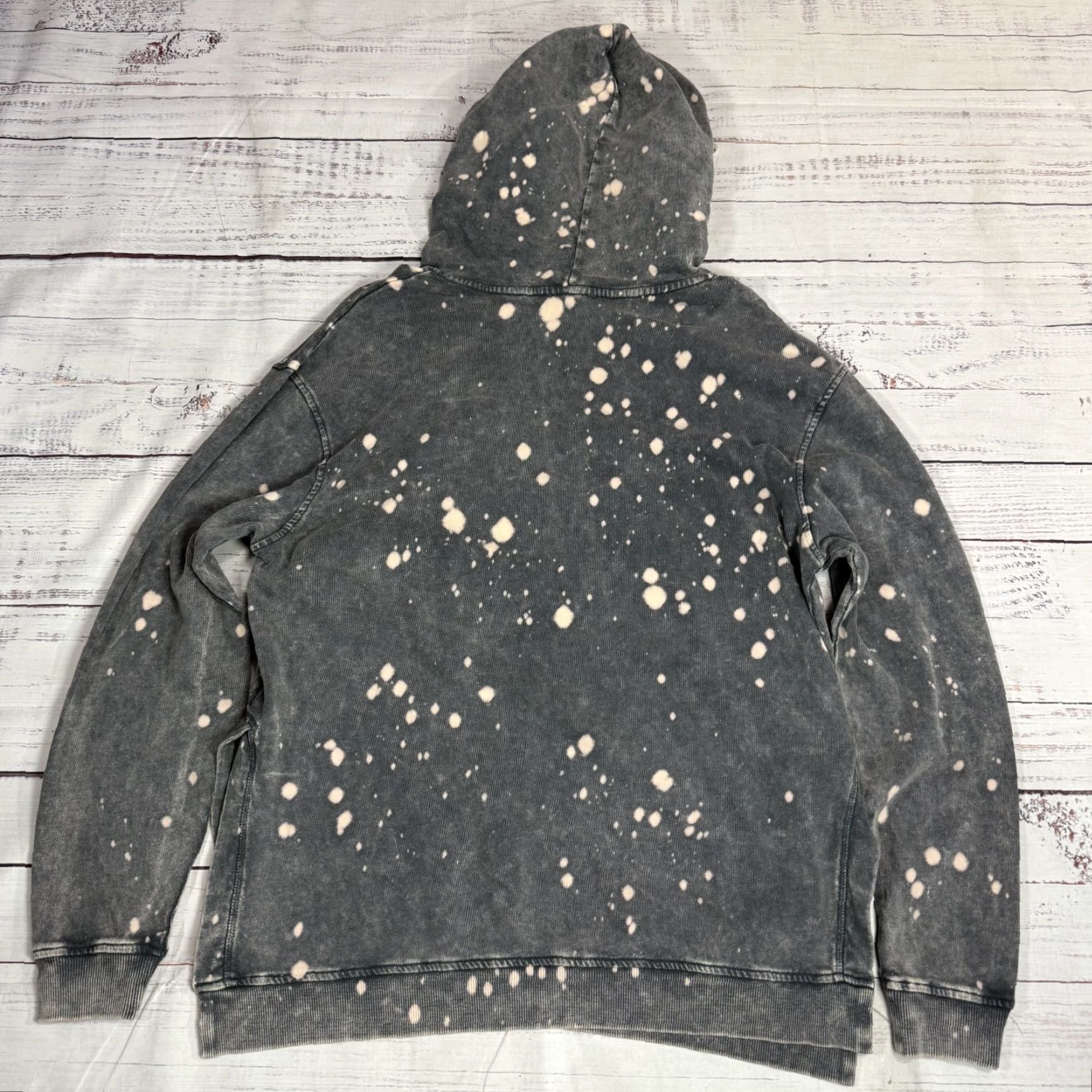 Vintage Easel Gray Bleach Spots Sweatshirt Pullover Hooded Cotton Womens S Oversized NWT Size S / US 4 / IT 40 - 4 Thumbnail