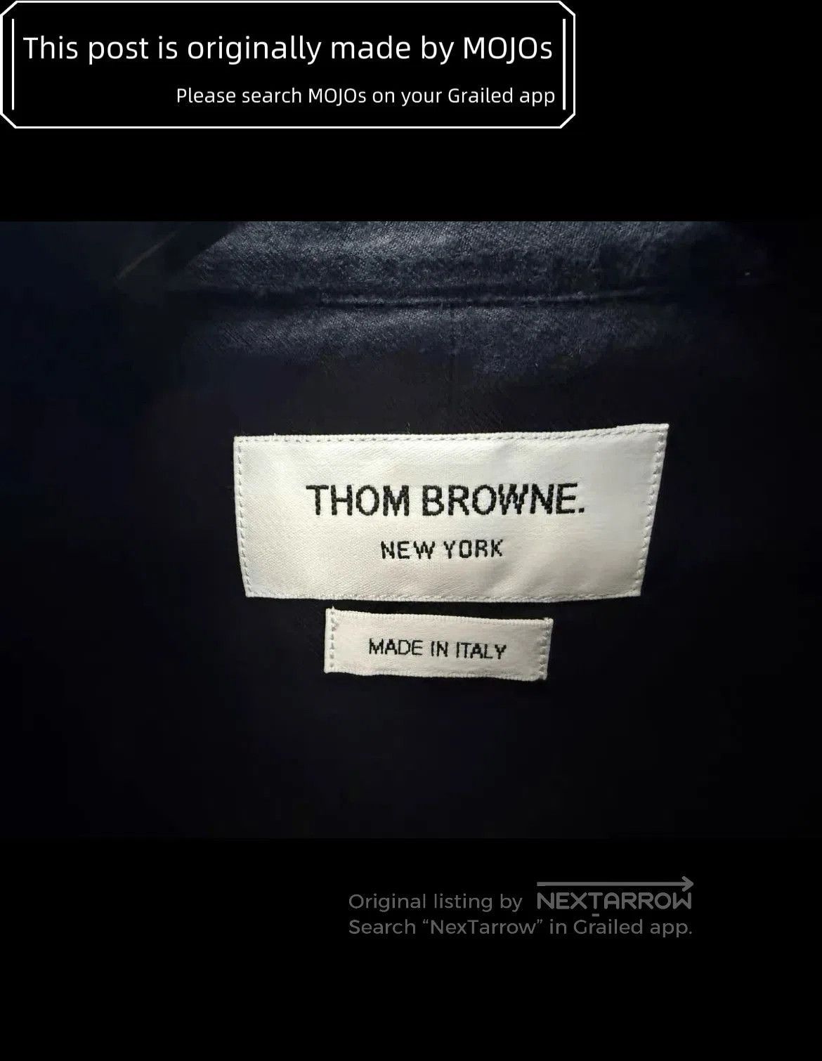 Thom Browne Sz 1 Thom Browne Four Stripe Dark Blue Fannel Shirt. Size US S / EU 44-46 / 1 - 3 Thumbnail