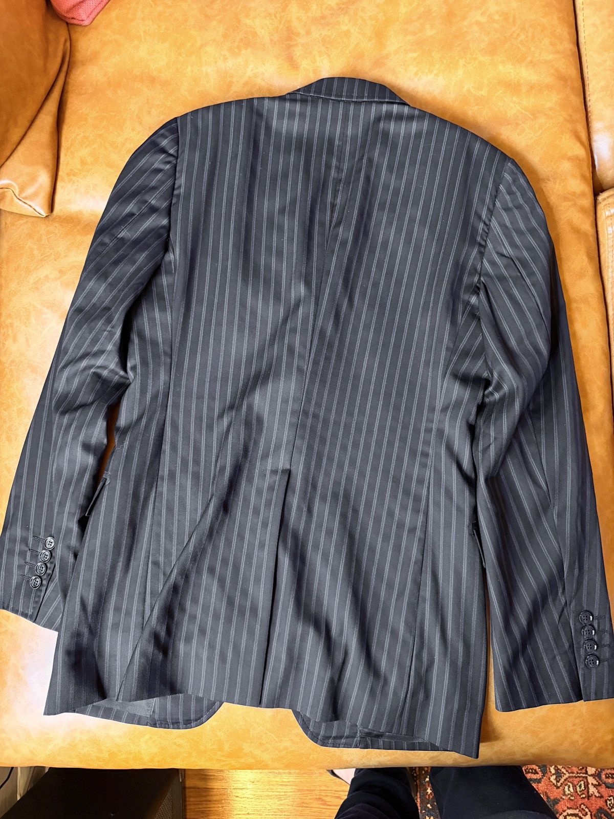 Dolce & Gabbana Dolce & Gabbana Pinstriped Charcoal Black Blazer Luxury Size 46R - 3 Thumbnail