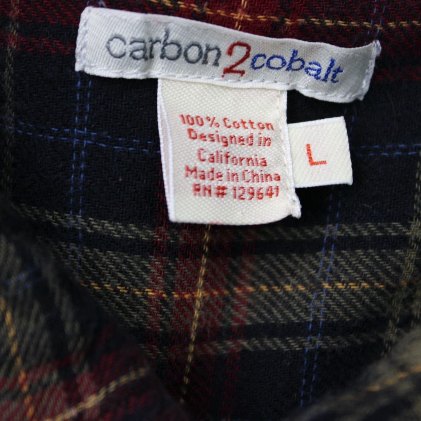 Carbon2Cobalt Carbon2Cobalt Shirt Mens Large Red/Yellow Plaid Flannel 100% Cotton Long Sleeve Size US L / EU 52-54 / 3 - 5 Thumbnail