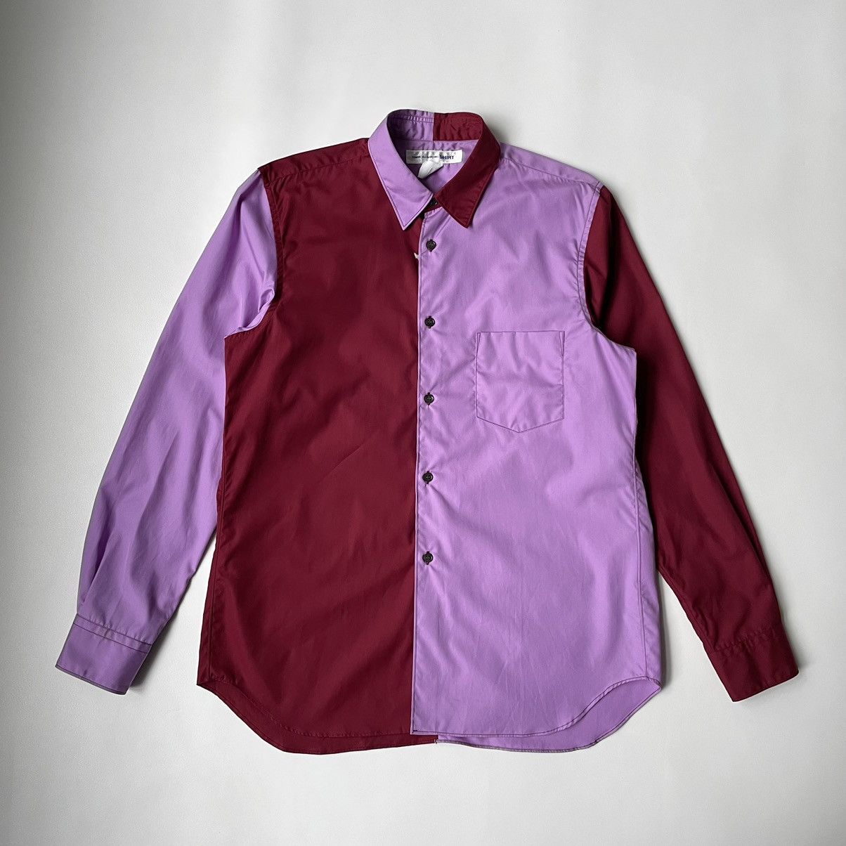 Comme des Garcons Violet + Burgundy Colour Block Shirt Size US M / EU 48-50 / 2 - 1 Thumbnail