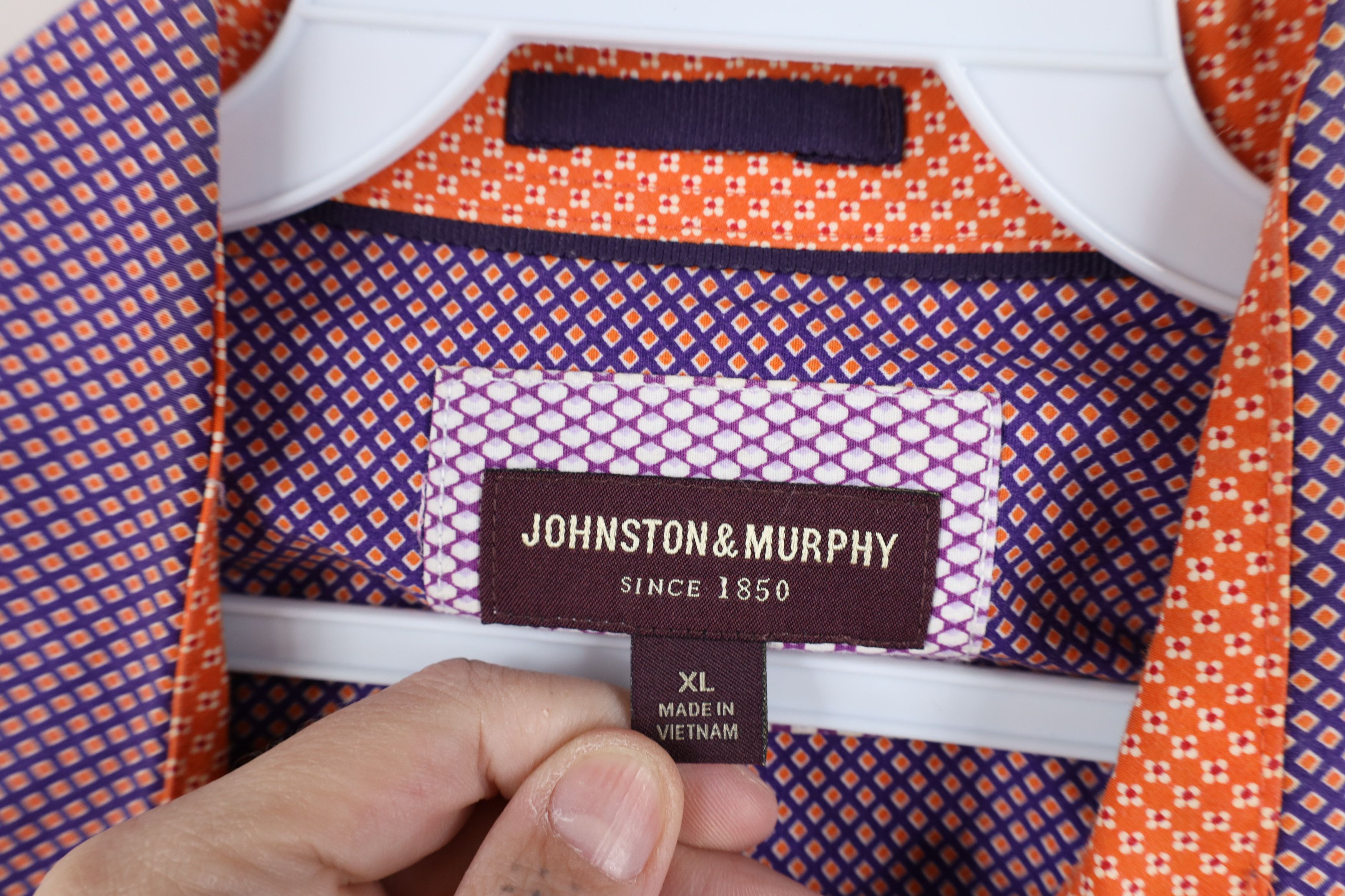 Johnston & Murphy Johnston & Murphy Diamond Collared Button Shirt Cotton Size US XL / EU 56 / 4 - 9 Thumbnail