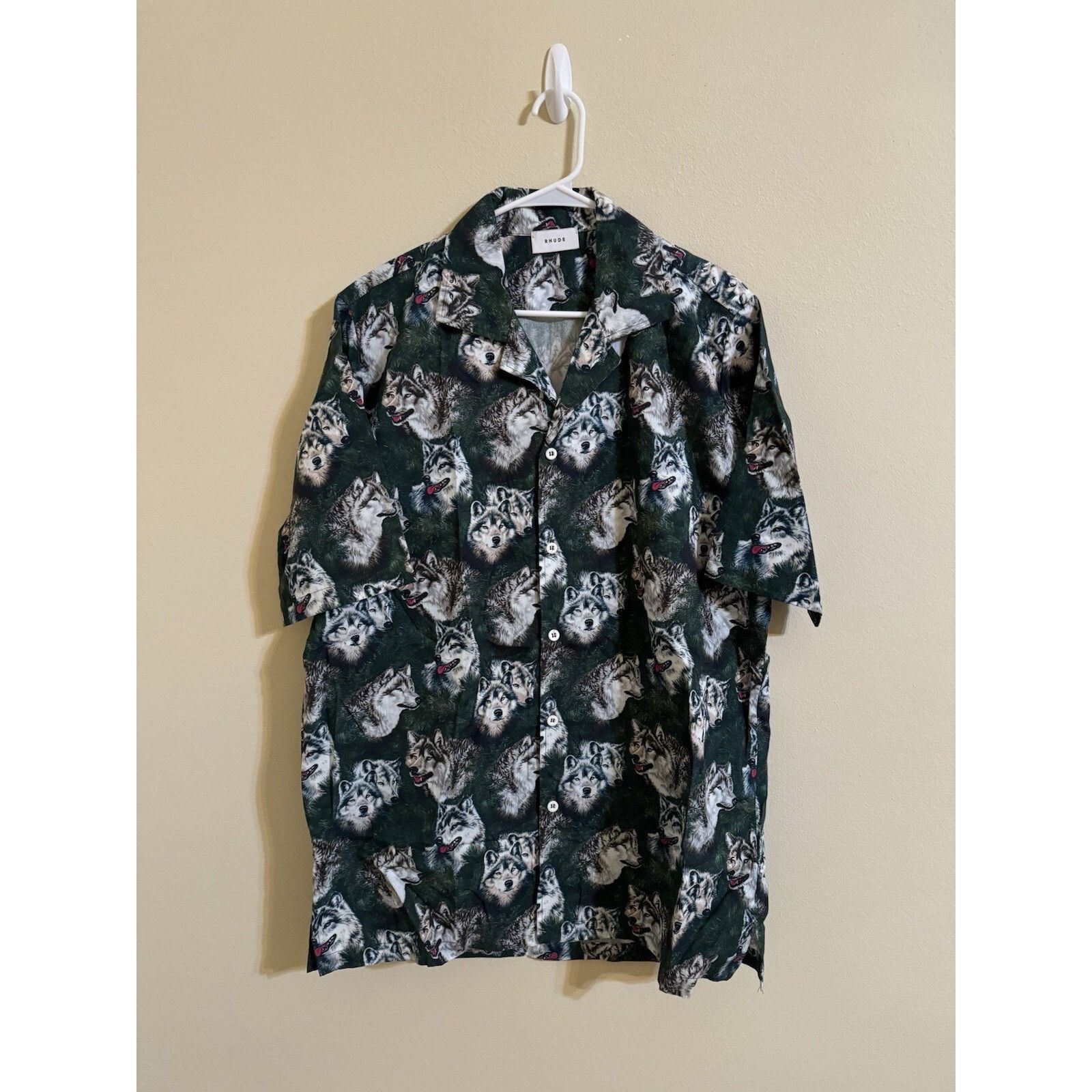 Rhude Rhude Wolf In The Pines Button Up Shirt Green XL Size US XL / EU 56 / 4 - 2 Thumbnail