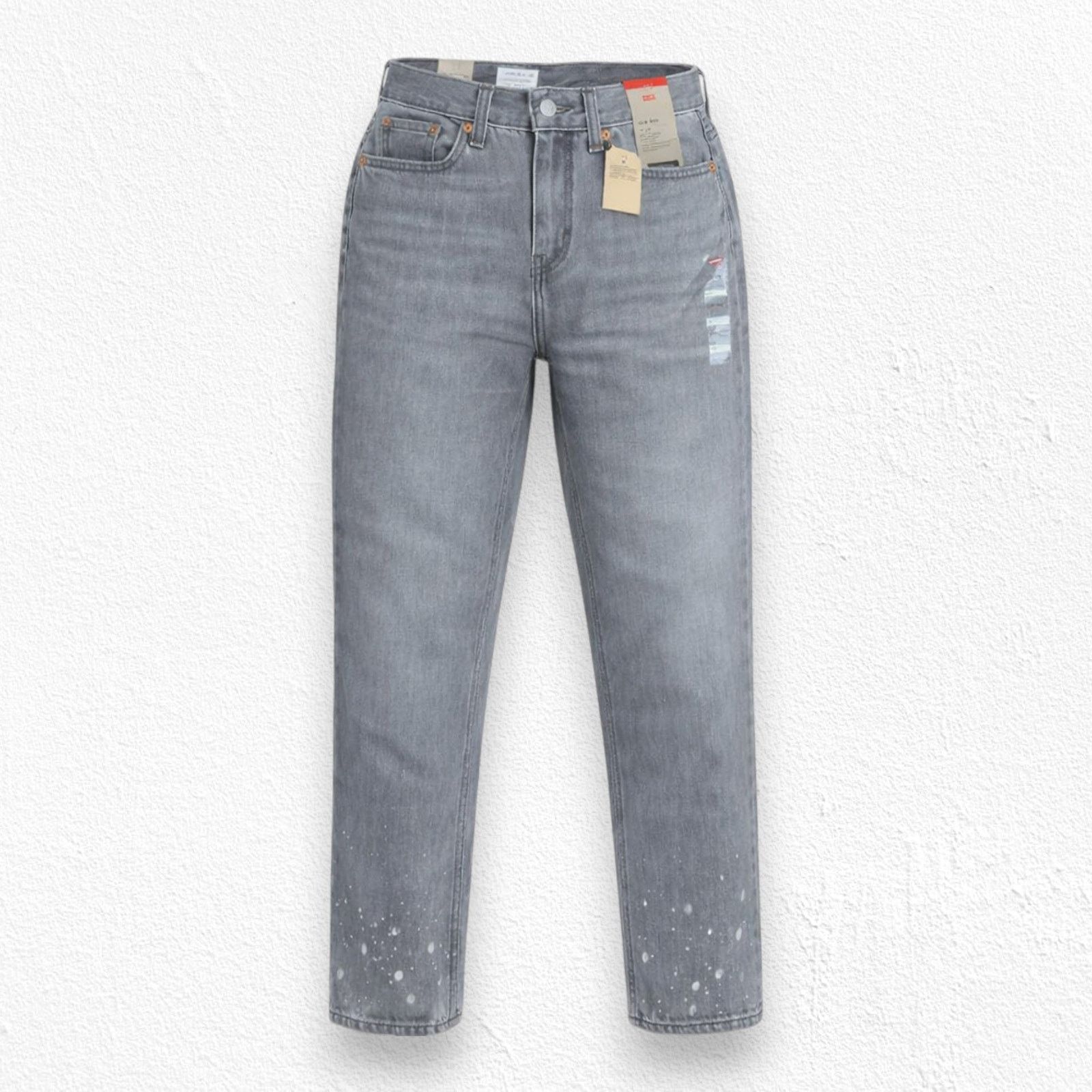 Levi's Low Pro Grey Happy Accident Mid Rise Jeans Size 27