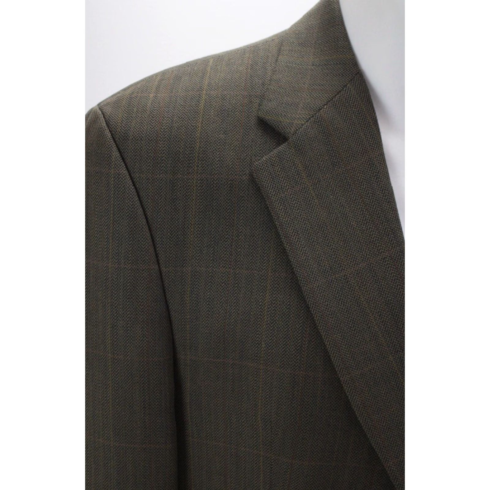 Ralph Lauren Chaps Ralph Lauren Blazer Men’s 42T Wool Green Windowpane Plaid Preppy Style Notch Lapel 2-Button Single-Breasted Regular Fit Size 42R - 7 Thumbnail
