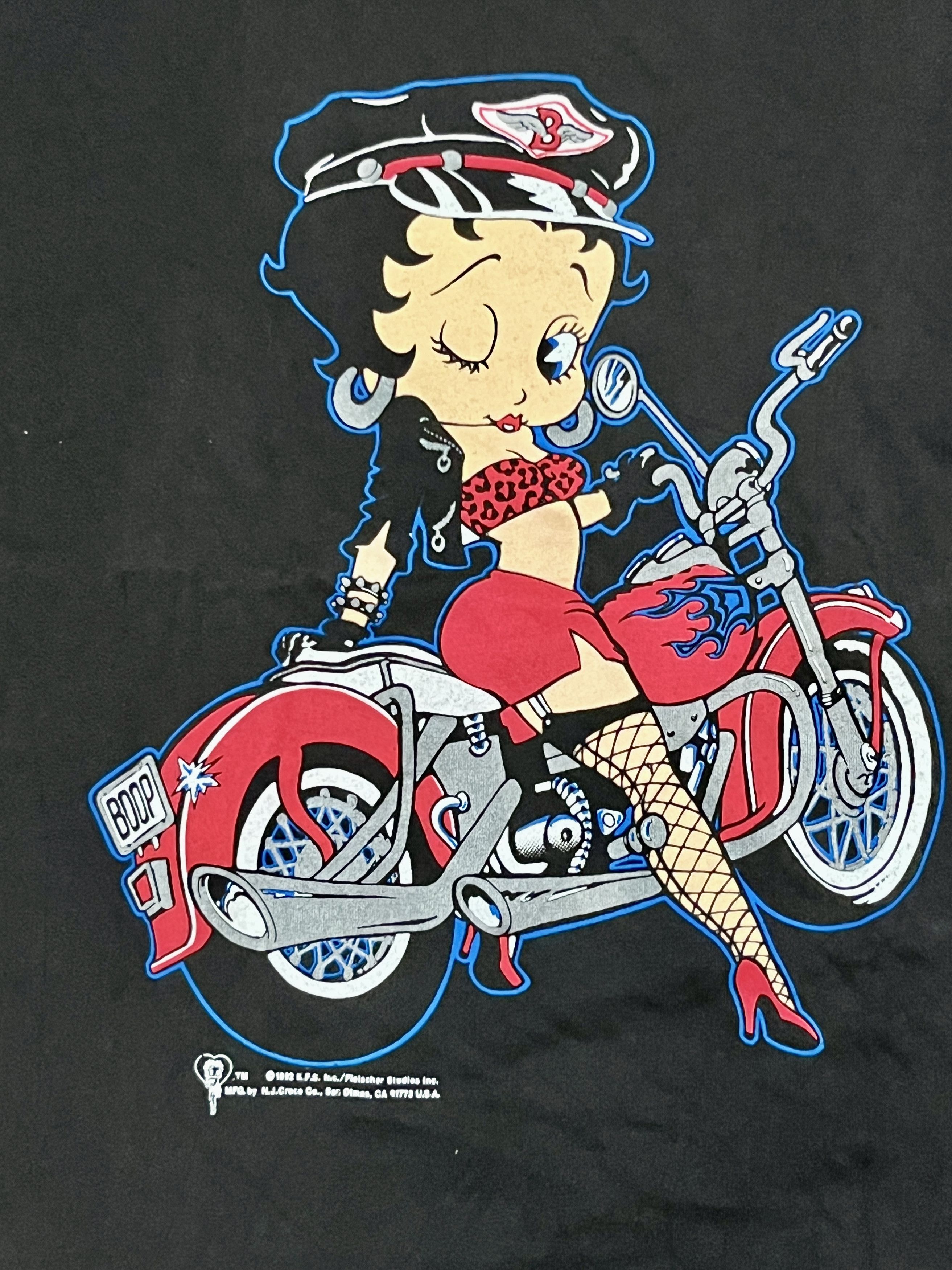 Vintage Vintage 1992 Betty Boop Biker Motorcycle Tee Size US L / EU 52-54 / 3 - 1 Thumbnail