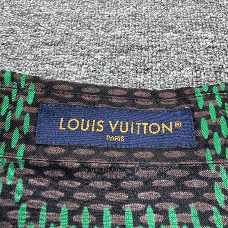 Louis Vuitton Louis Vuitton Green checkerboard mulberry silk short sleev Size US XXL / EU 58 / 5 - 2 Thumbnail